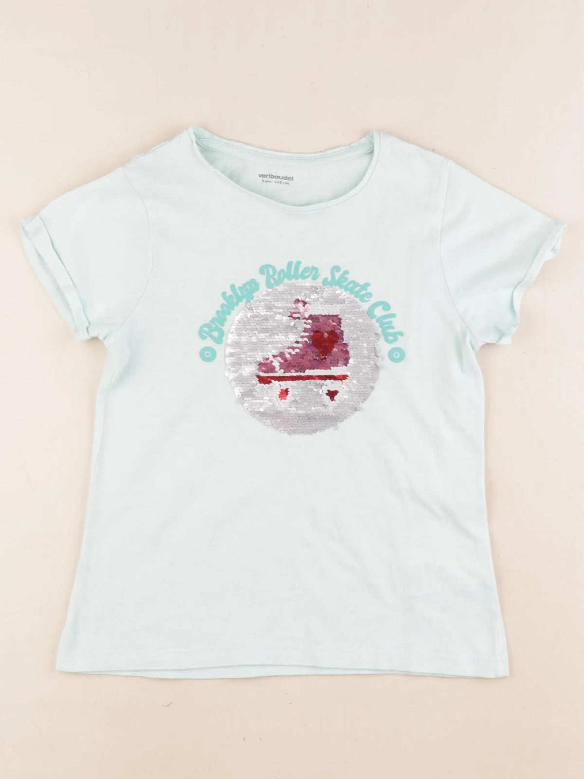 Vertbaudet - tee-shirt argent, bleu - 8 ans