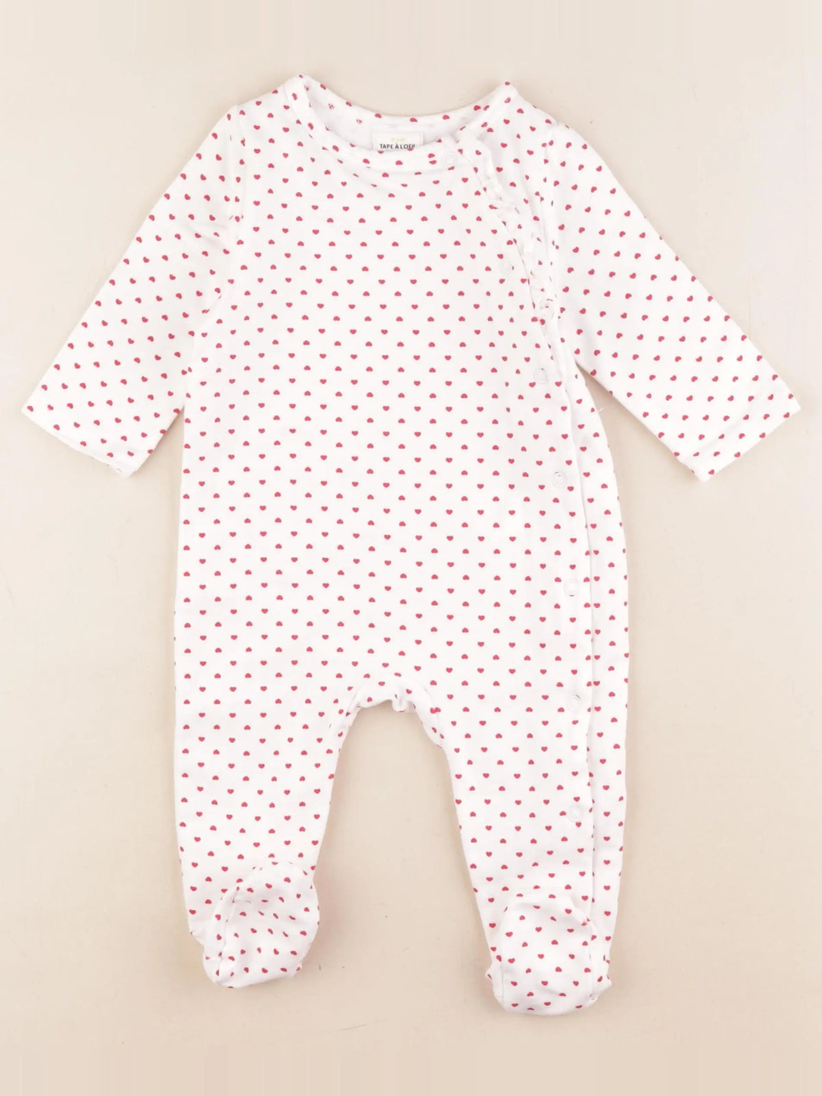 Tape à l'oeil - pyjama coton blanc, rouge - 6 mois