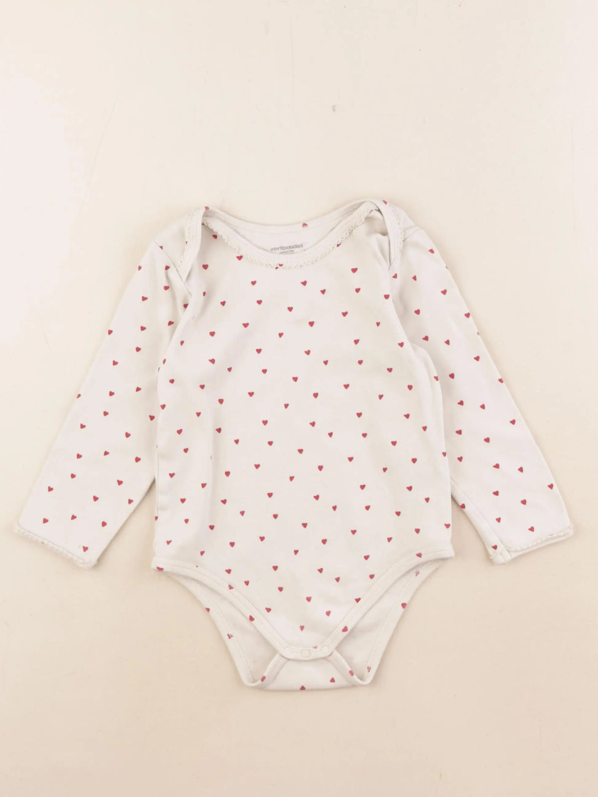 Vertbaudet - body beige, rouge - 36 mois