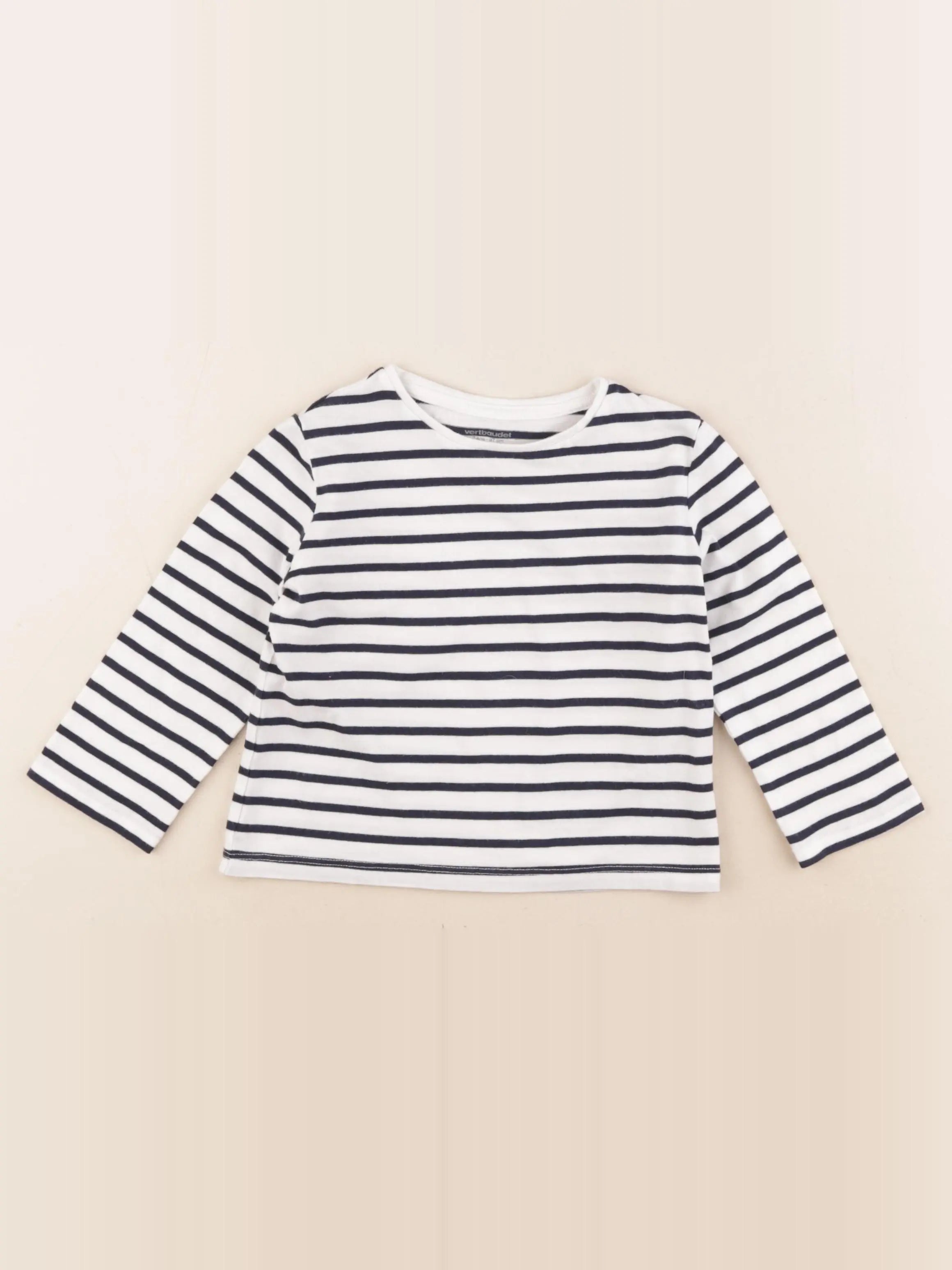 Vertbaudet - tee-shirt bleu, blanc - 3 ans