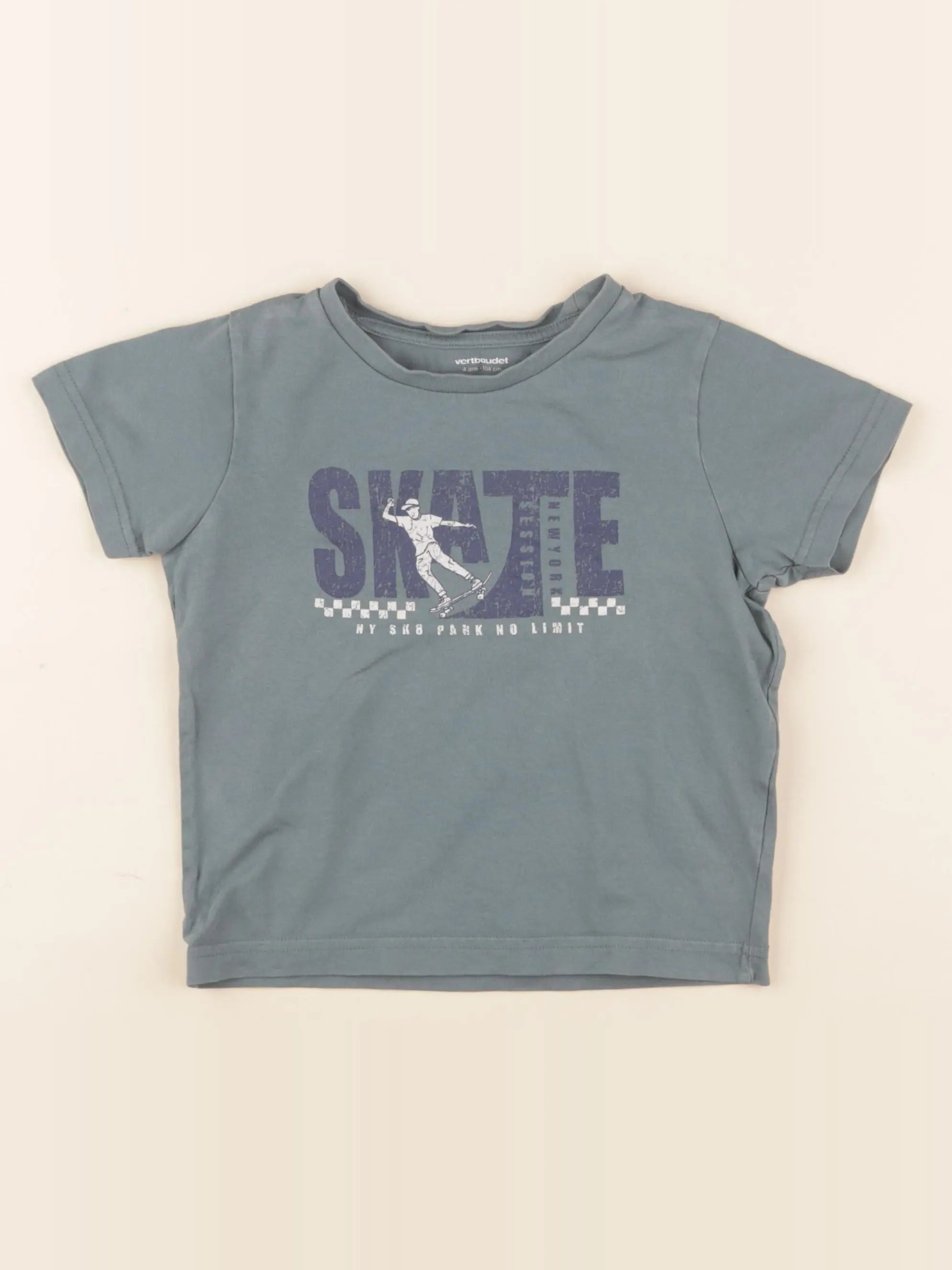 Vertbaudet - tee-shirt vert - 4 ans