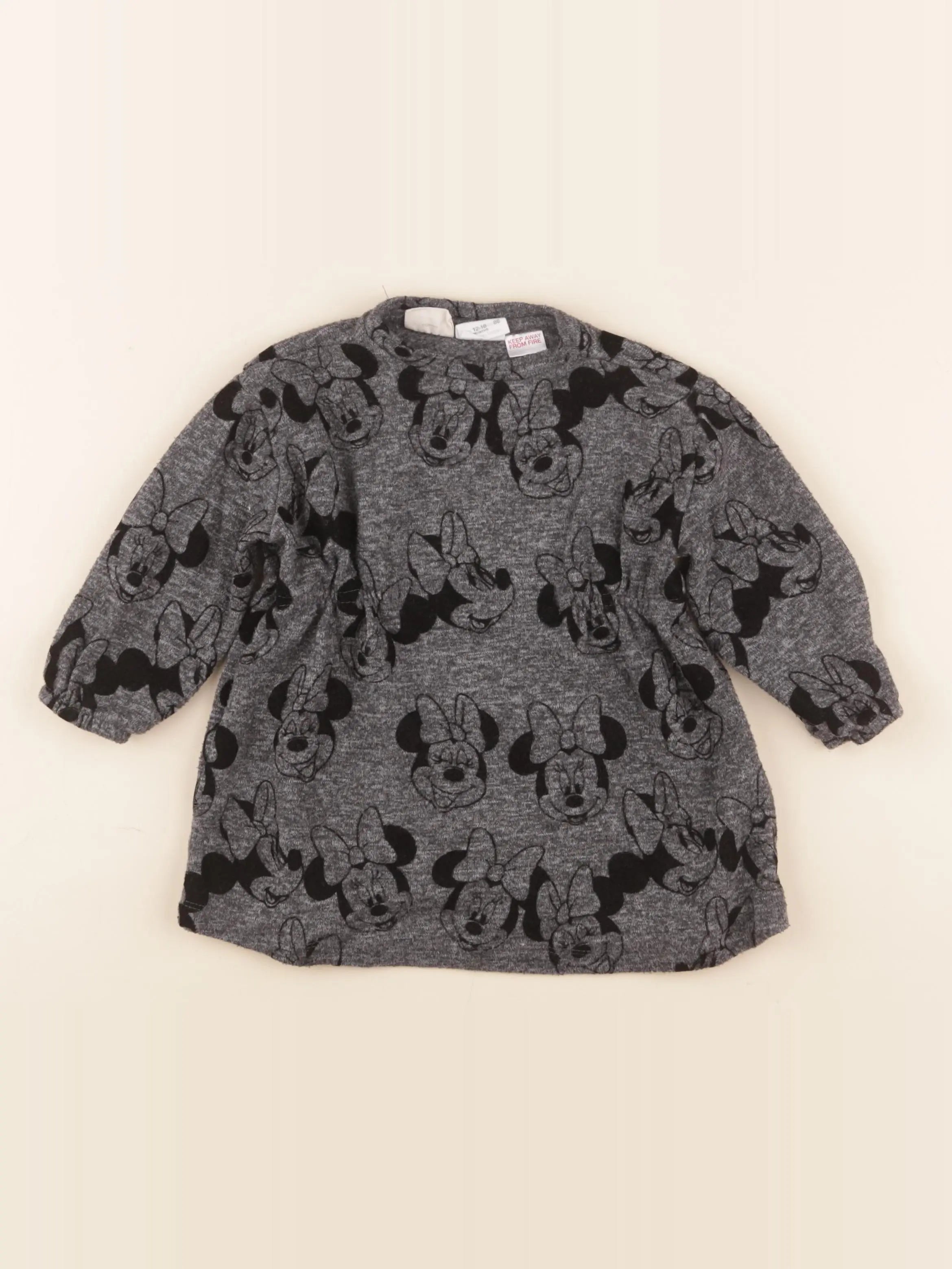 Zara - robe gris, noir - 12/18 mois