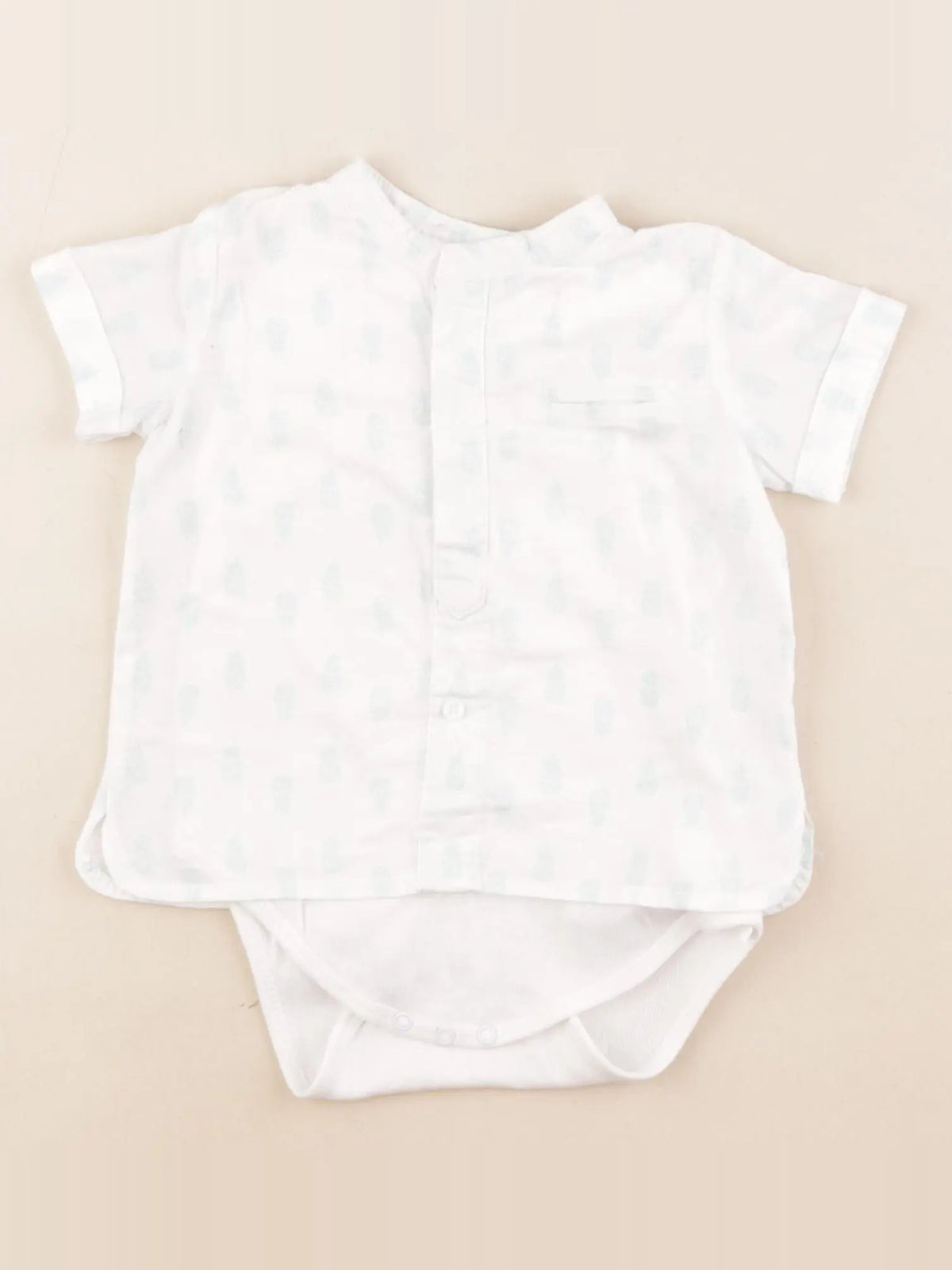 Vertbaudet - body tee-shirt blanc, vert - 12 mois