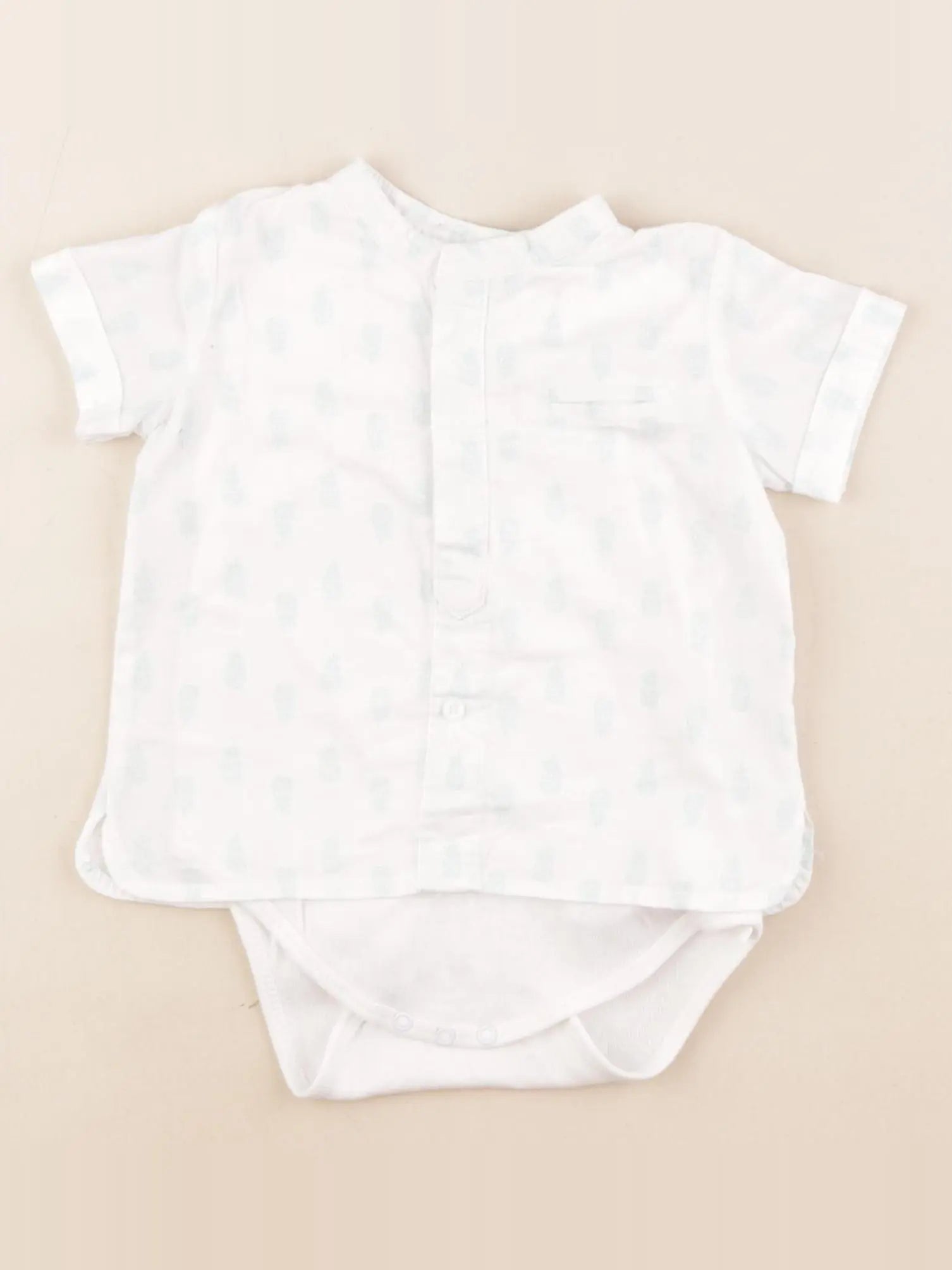 Vertbaudet - body tee-shirt blanc, vert - 12 mois