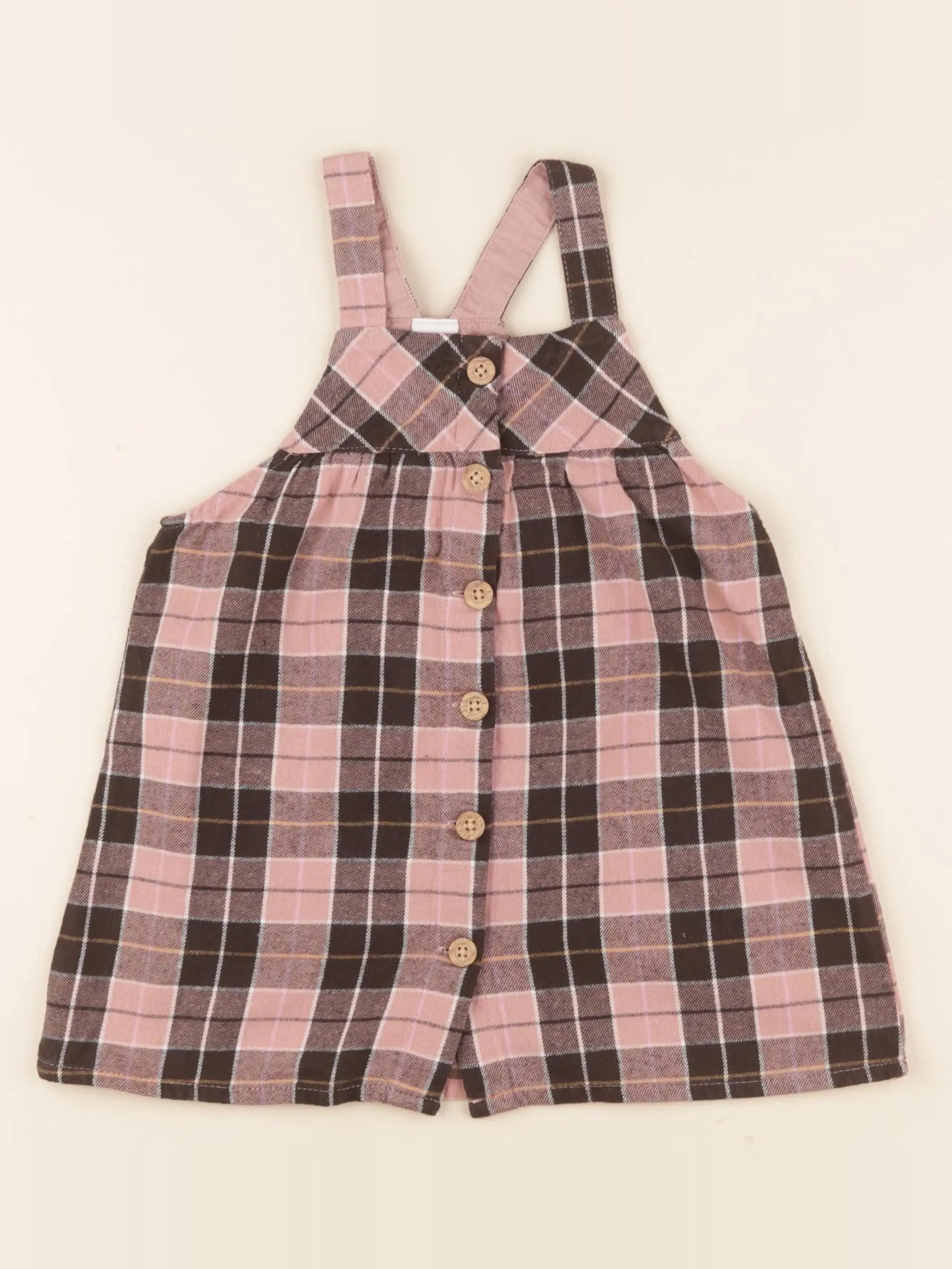 H&M - robe marron, rose - 12/18 mois