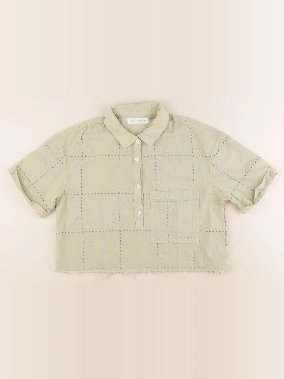 Zara - blouse vert - 11/12 ans