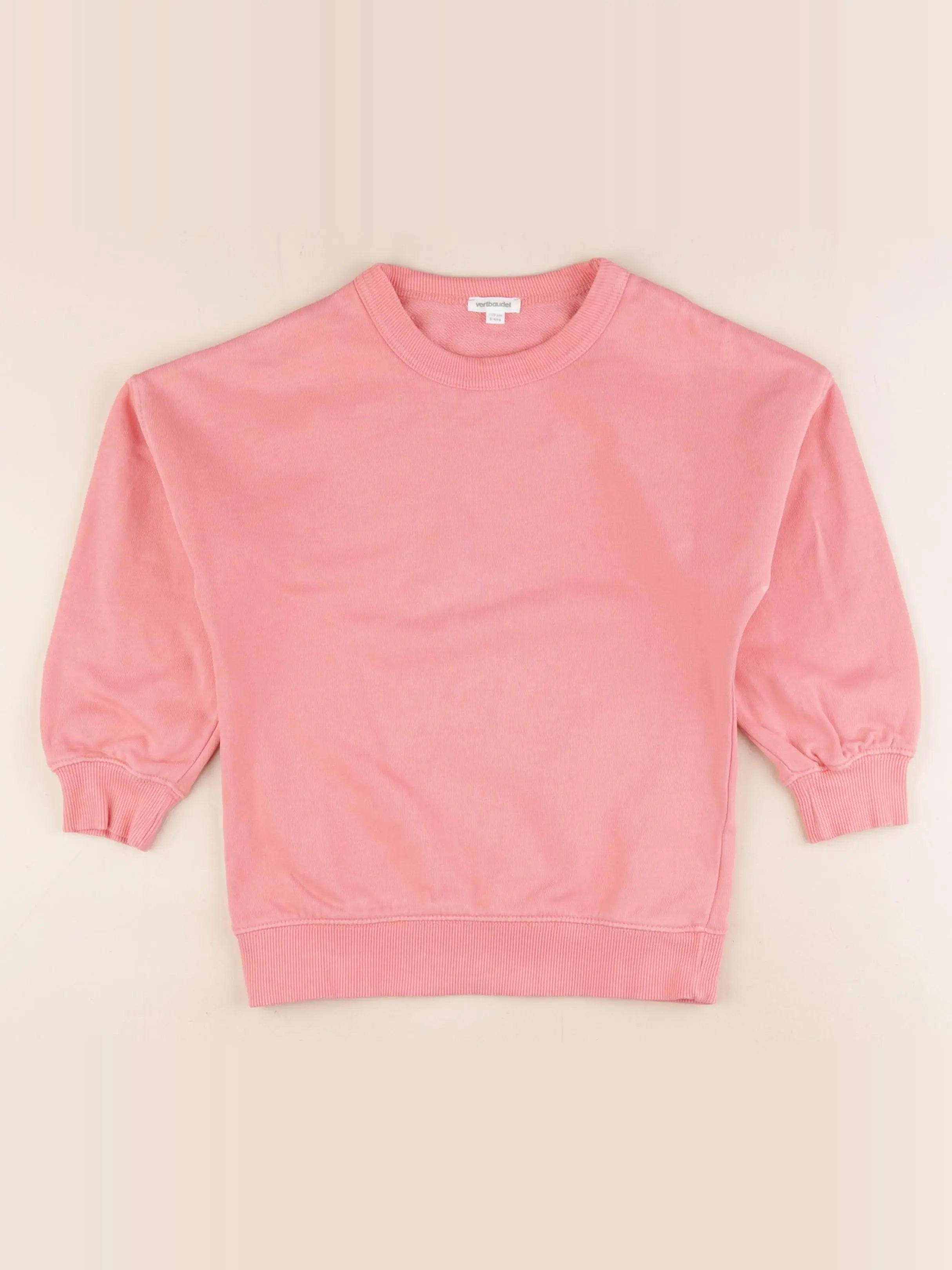 Vertbaudet - sweat imprimé au dos rose - 5 ans