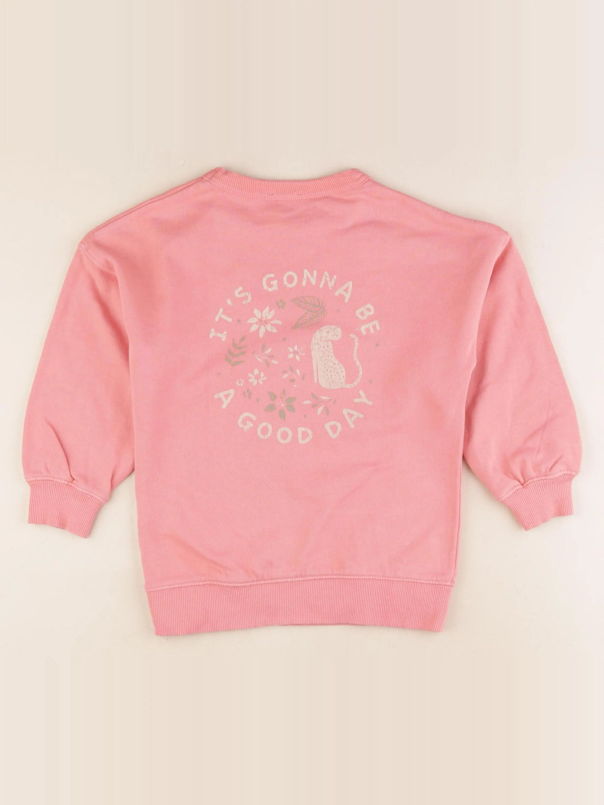 Vertbaudet - sweat imprimé au dos rose - 5 ans