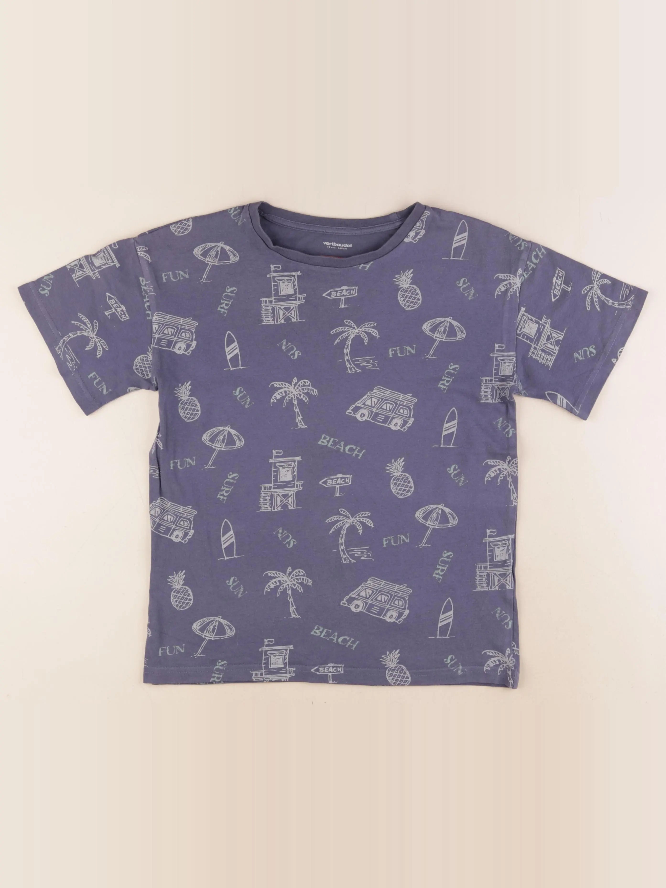 Vertbaudet - tee-shirt bleu - 10 ans