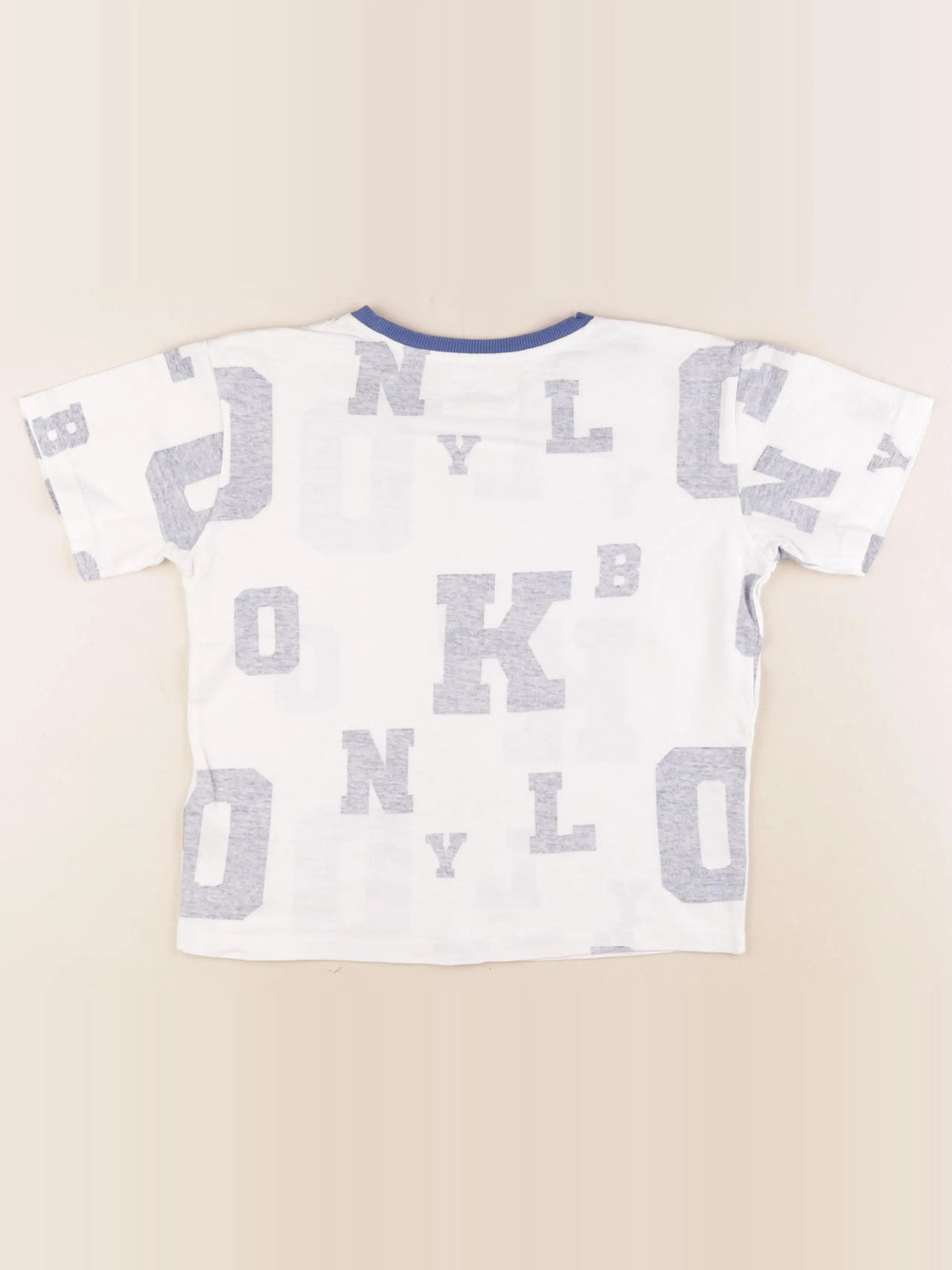 Vertbaudet - tee-shirt blanc, bleu - 10 ans