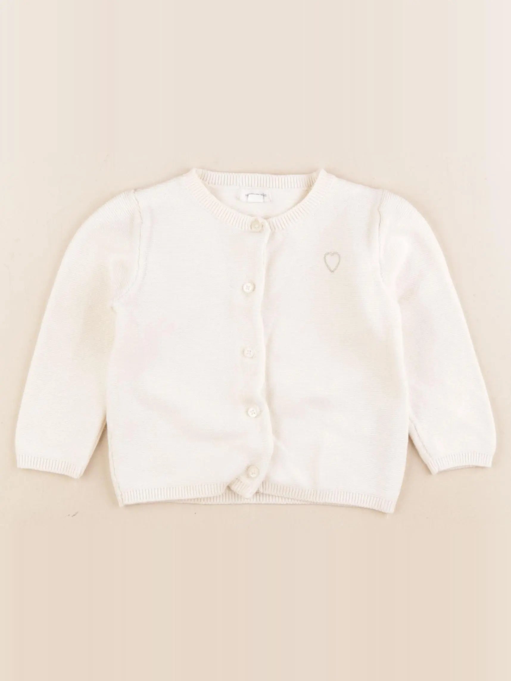 Vertbaudet - gilet blanc - 12 mois