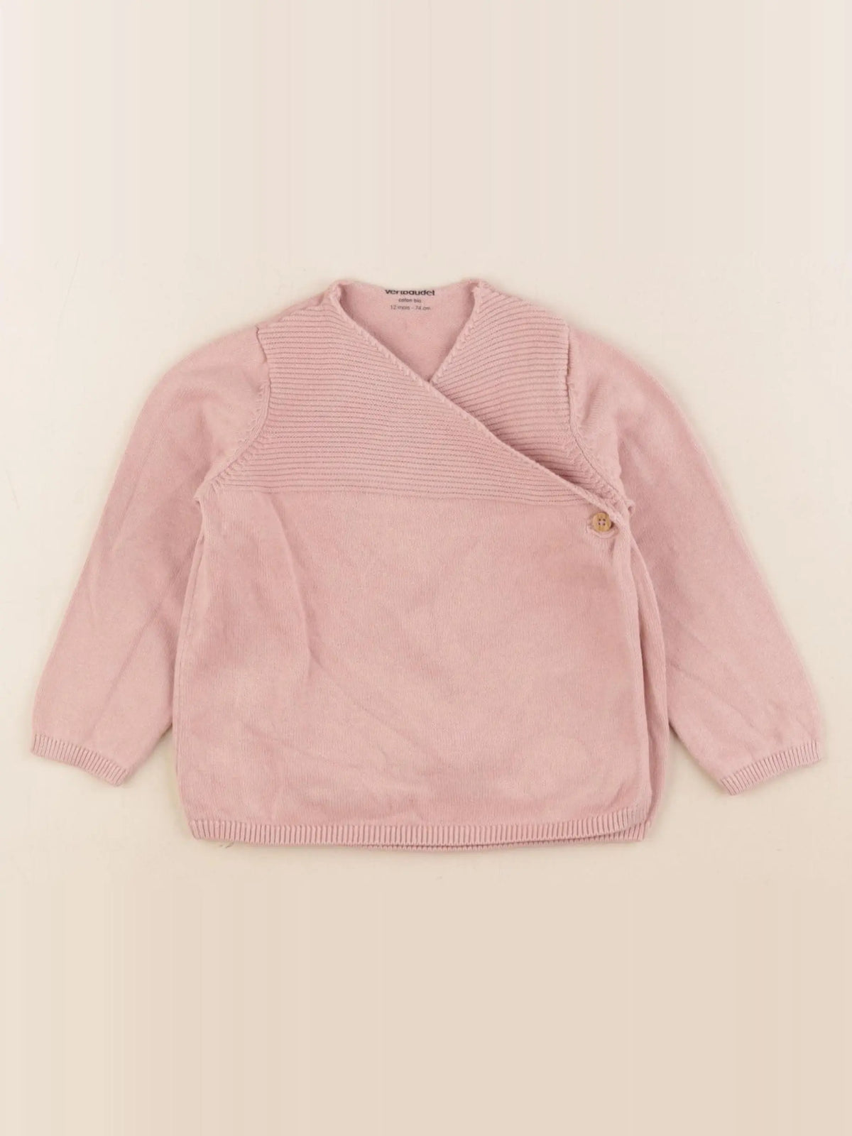 Vertbaudet - gilet rose - 12 mois