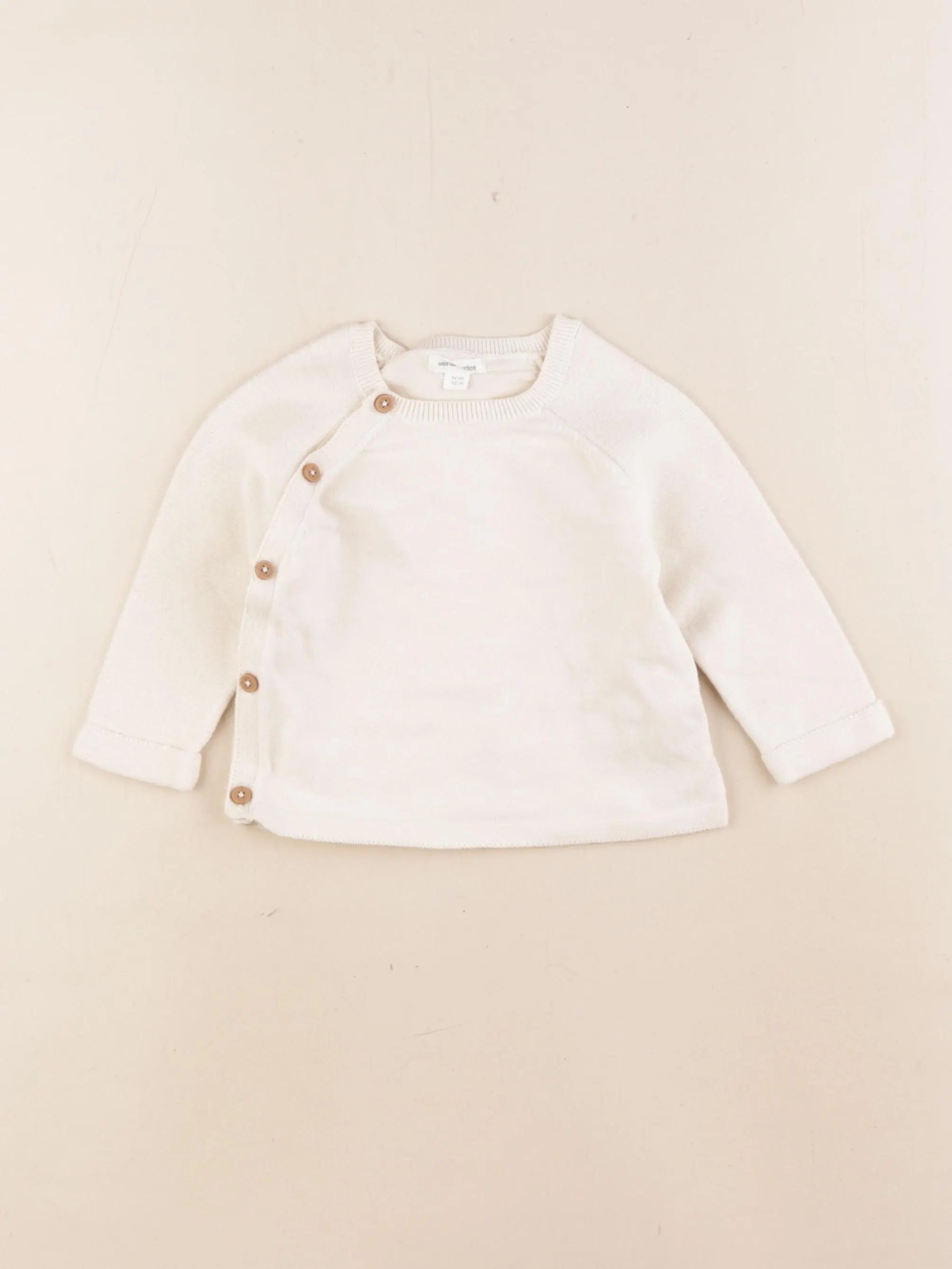 Vertbaudet - gilet blanc - 12 mois