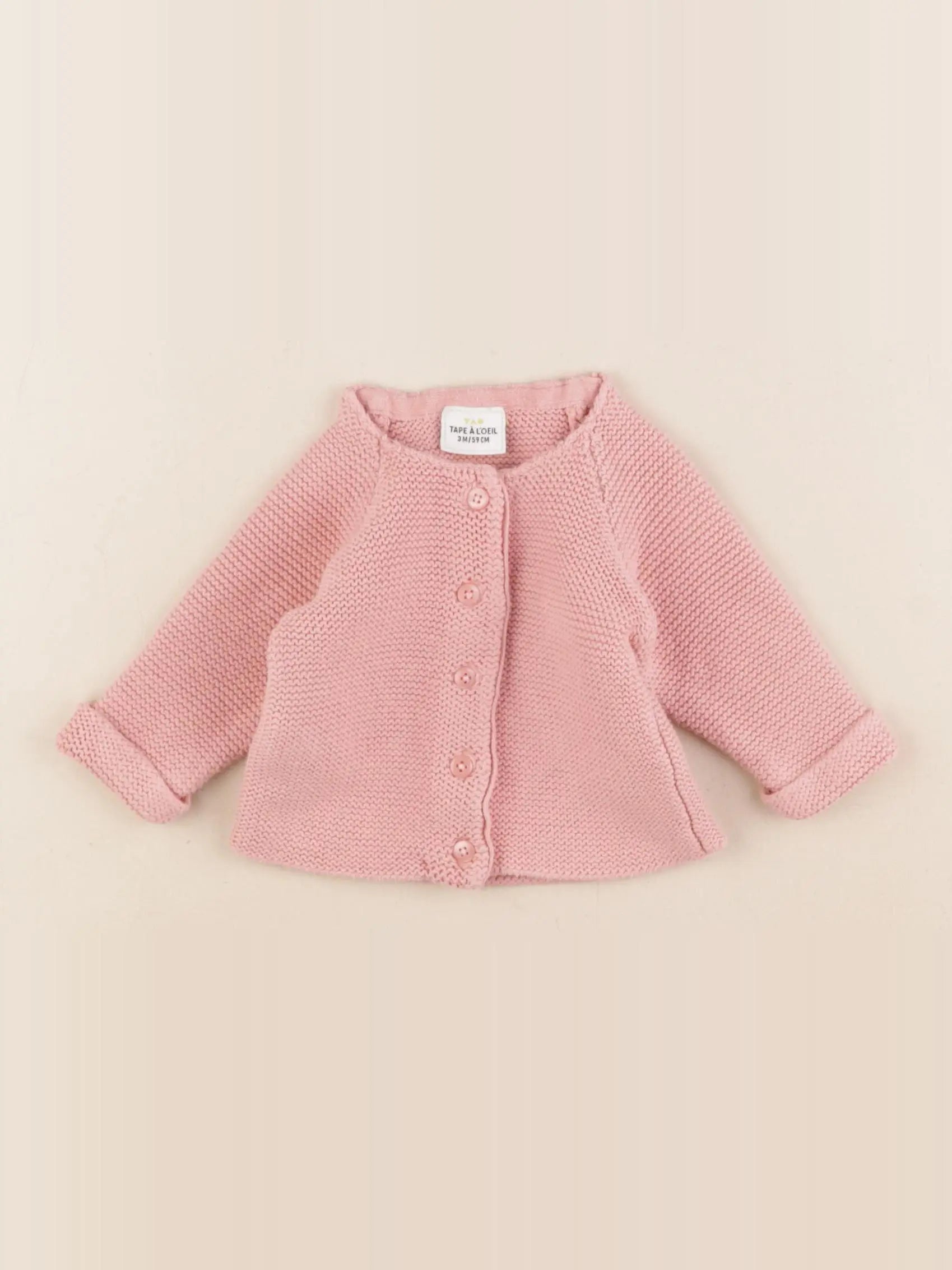 Tape à l'oeil - gilet rose - 3 mois