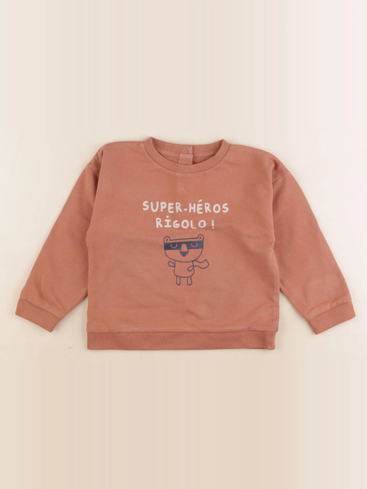 Vertbaudet - sweat marron - 36 mois