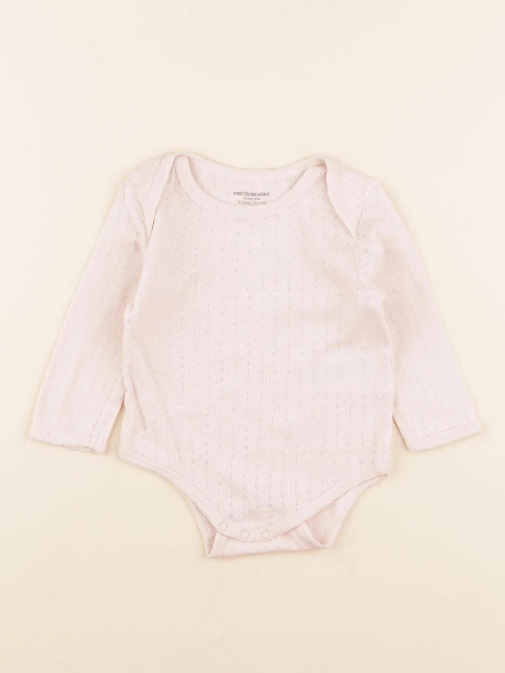Vertbaudet - body rose - 9 mois