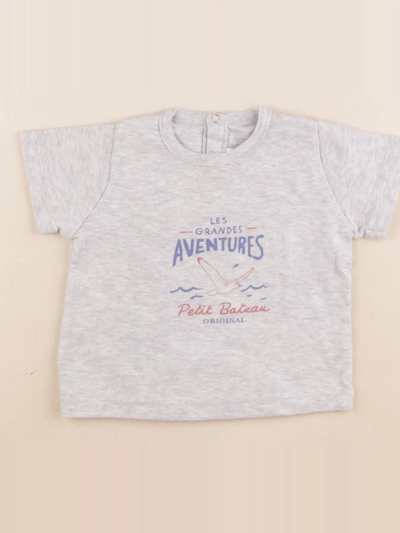 Petit Bateau - tee-shirt gris - 12 mois