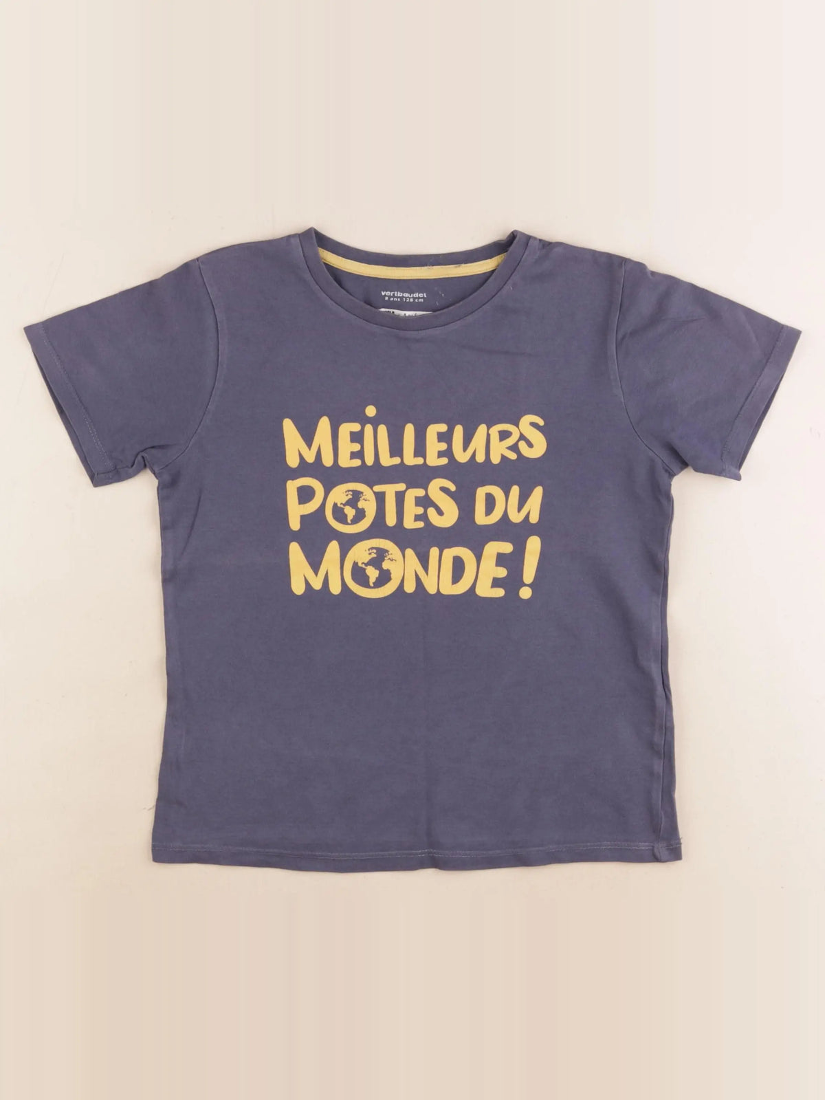 Vertbaudet - tee-shirt bleu, jaune - 8 ans
