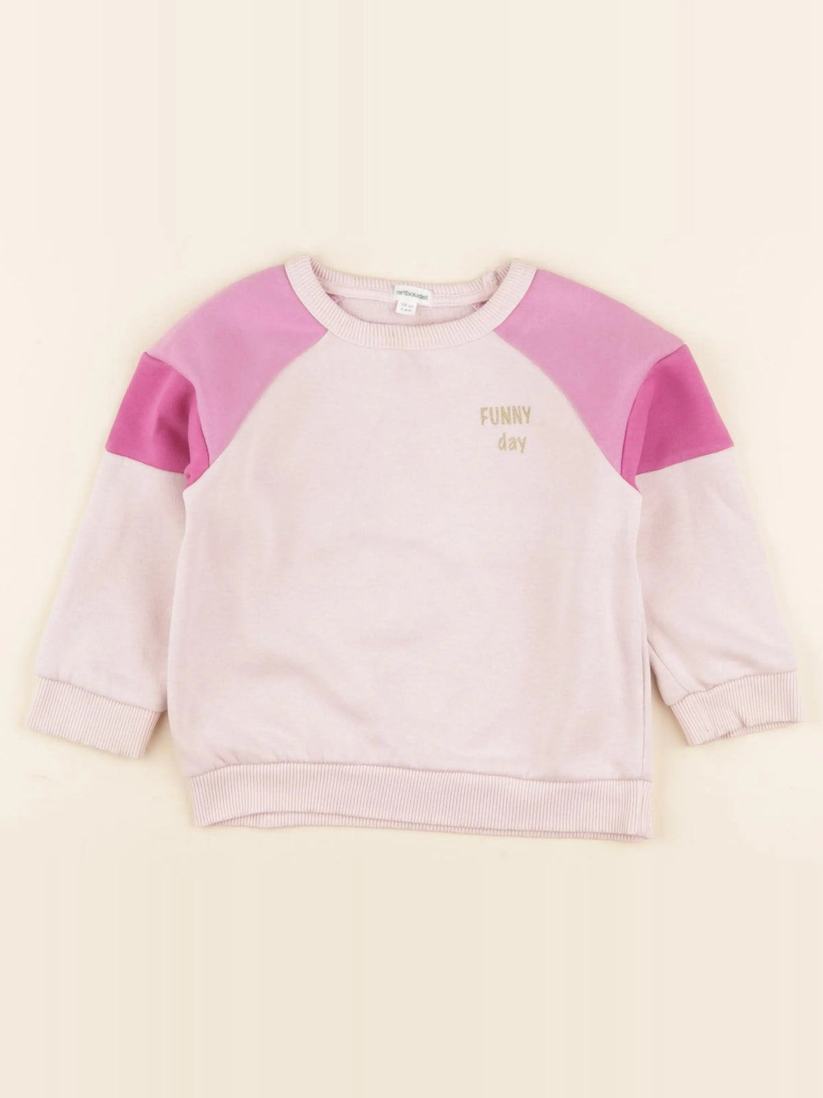Vertbaudet - sweat rose - 4 ans