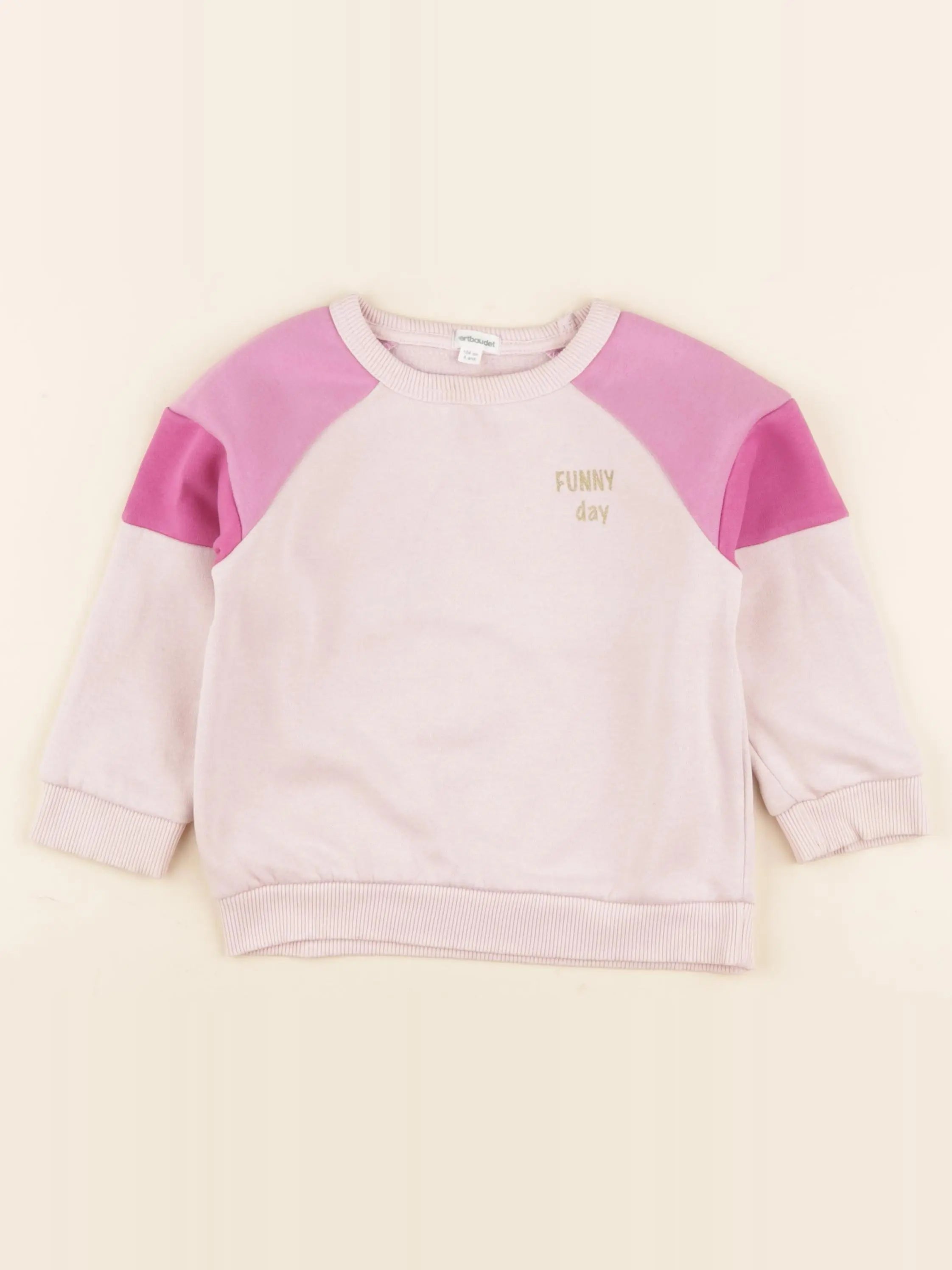 Vertbaudet - sweat rose - 4 ans