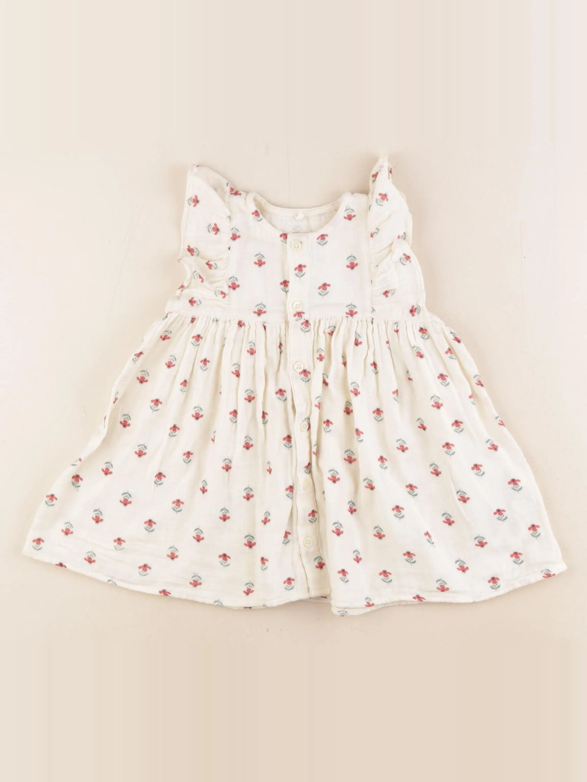 Petit Bateau - robe beige - 18 mois