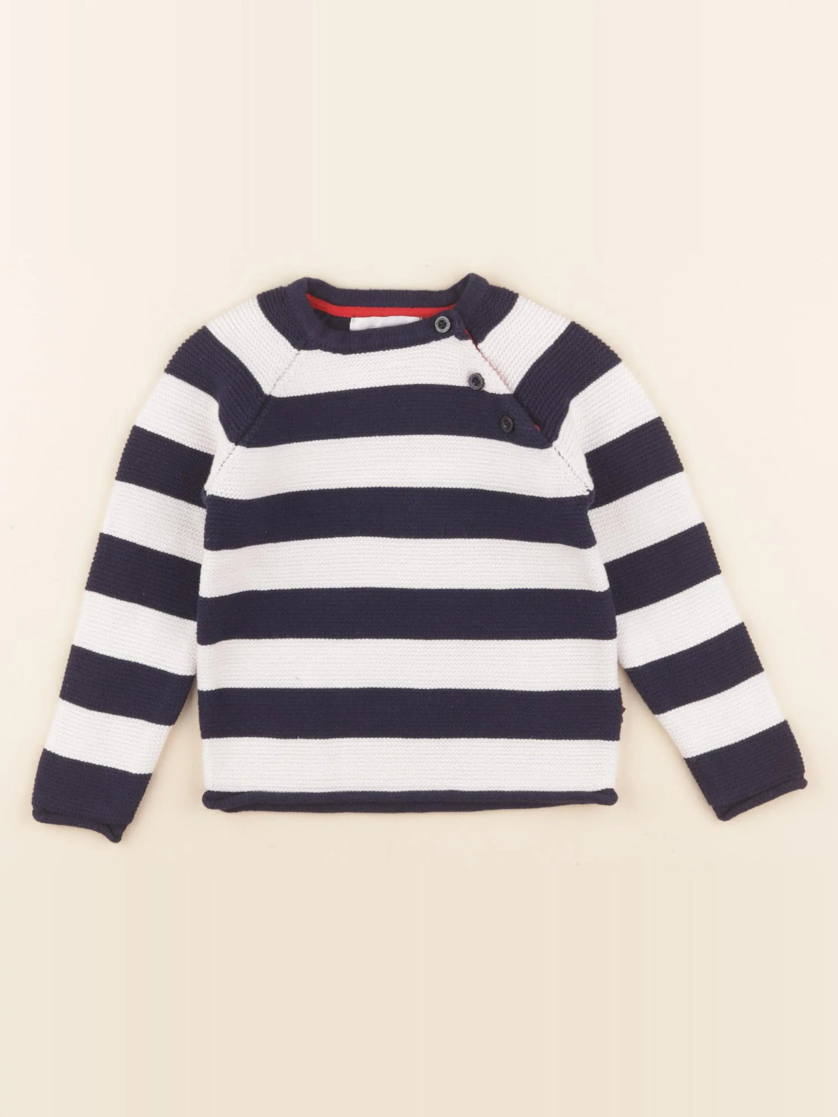 Cadet Rousselle - pull blanc, bleu - 24 mois