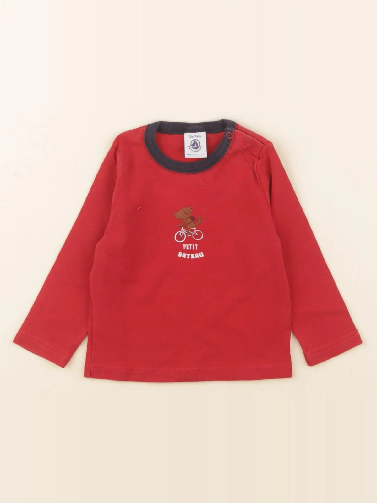 Petit Bateau - tee-shirt rouge - 12 mois