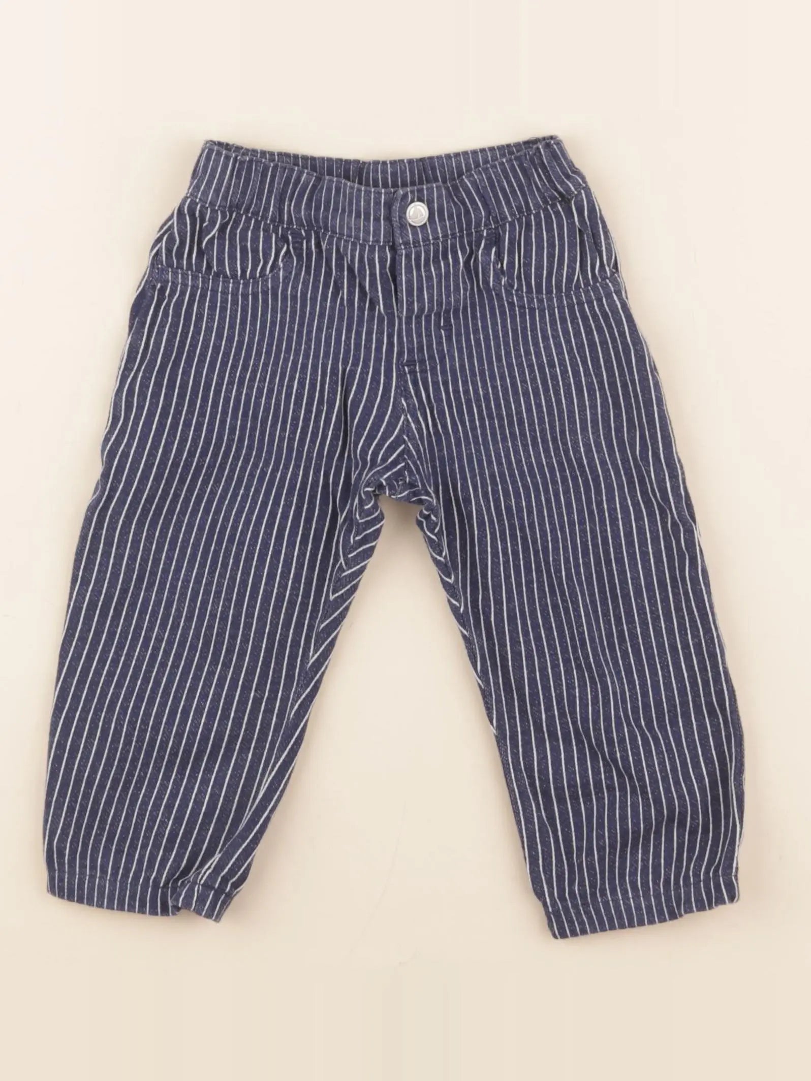 Petit Bateau - pantalon bleu - 6 mois