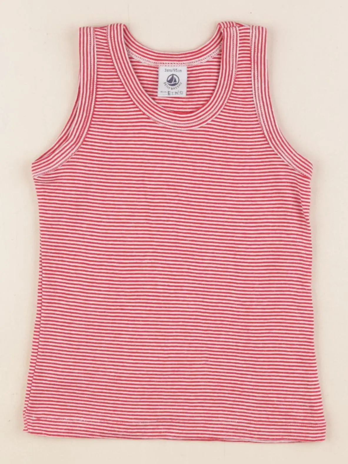 Petit Bateau - débardeur rouge - 3 ans