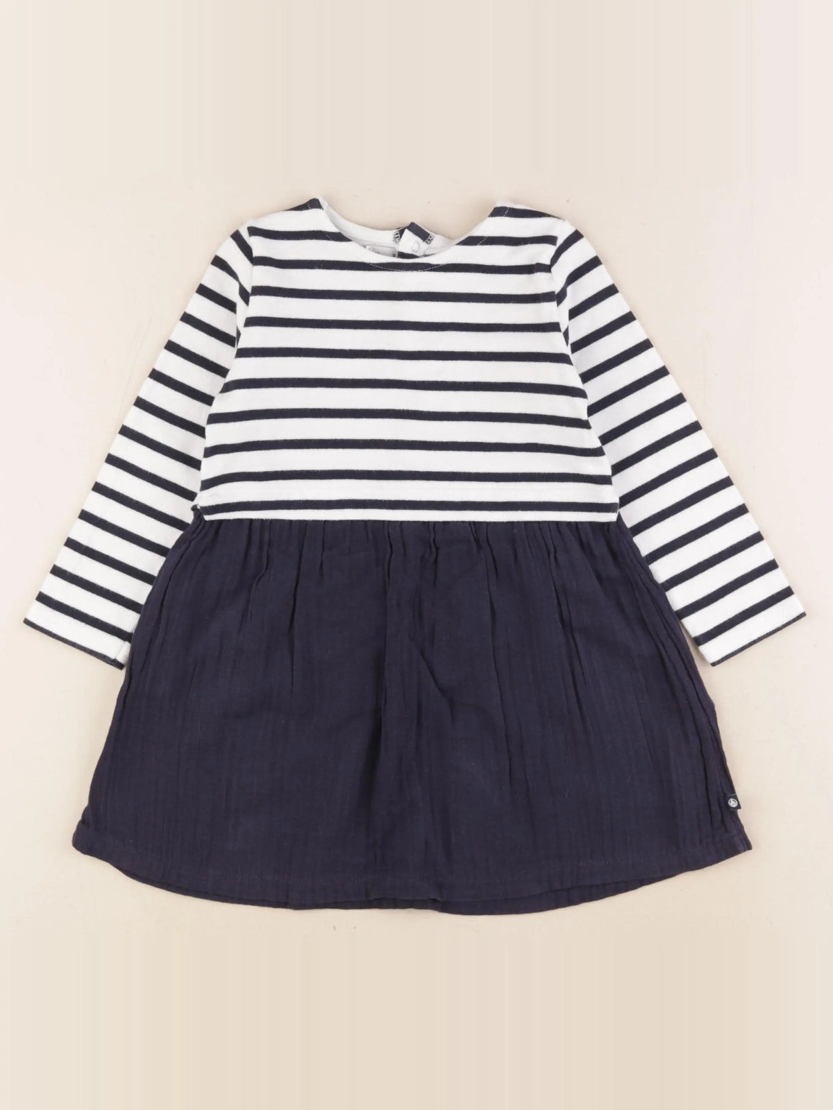 Petit Bateau - robe bleu, blanc - 36 mois
