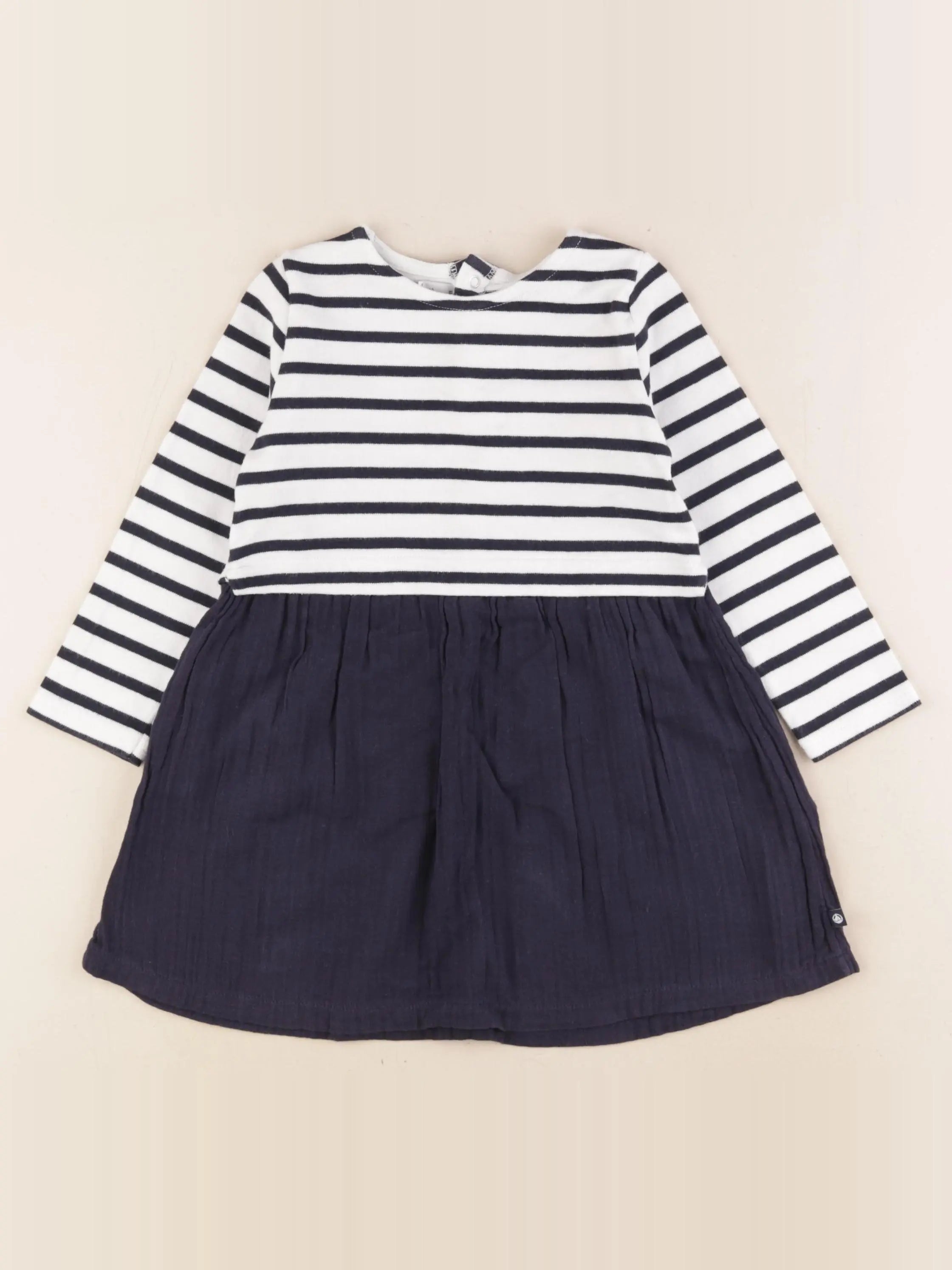 Petit Bateau - robe bleu, blanc - 36 mois