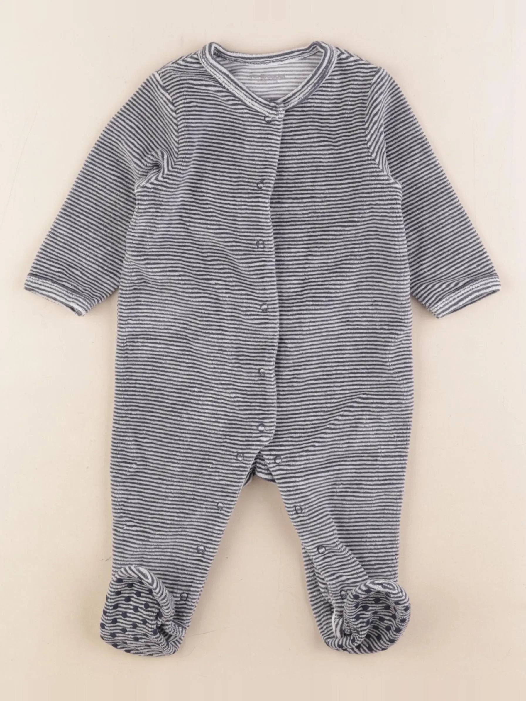 Vertbaudet - pyjama velours bleu - 9 mois