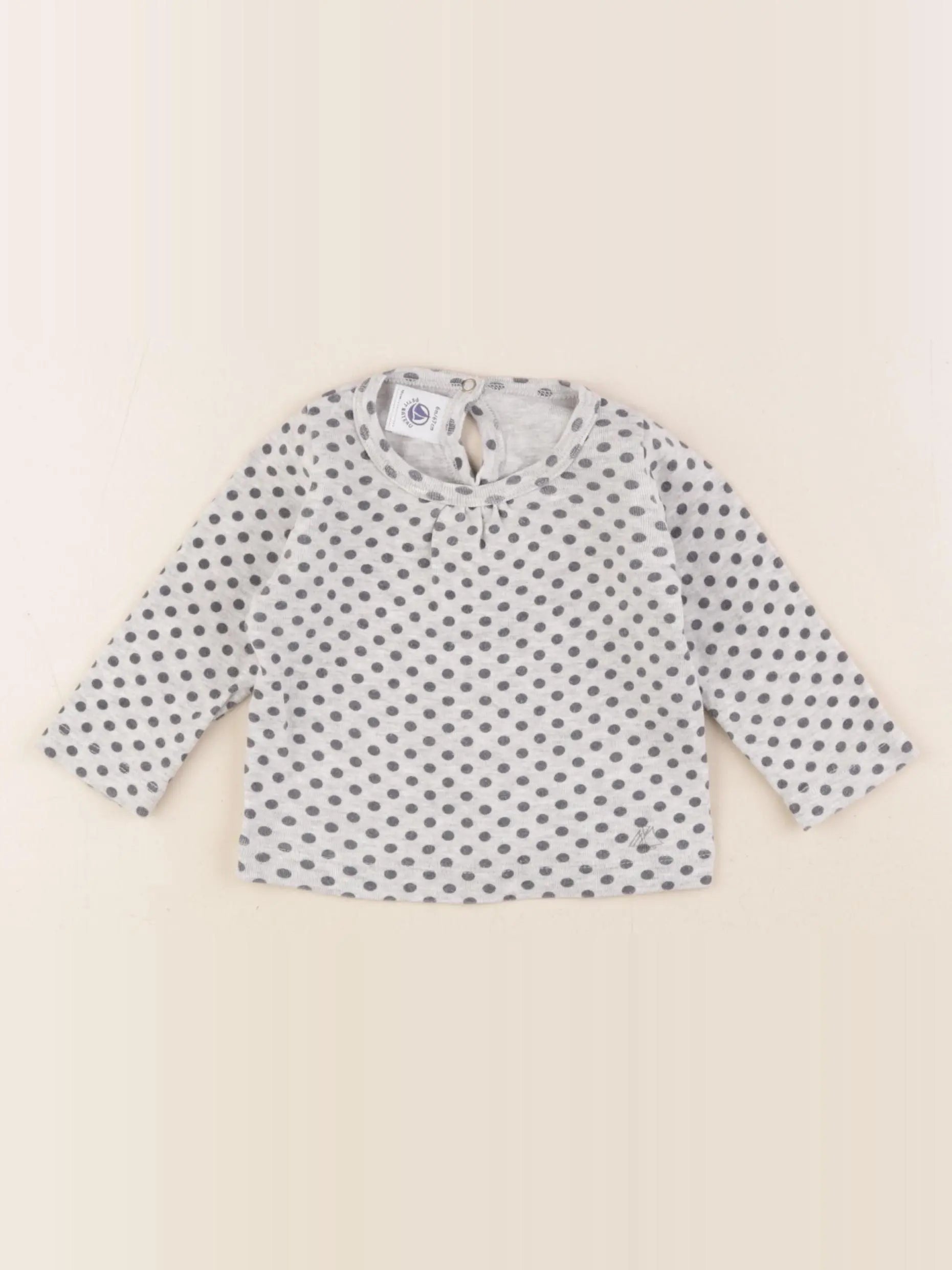 Petit Bateau - tee-shirt gris - 6 mois