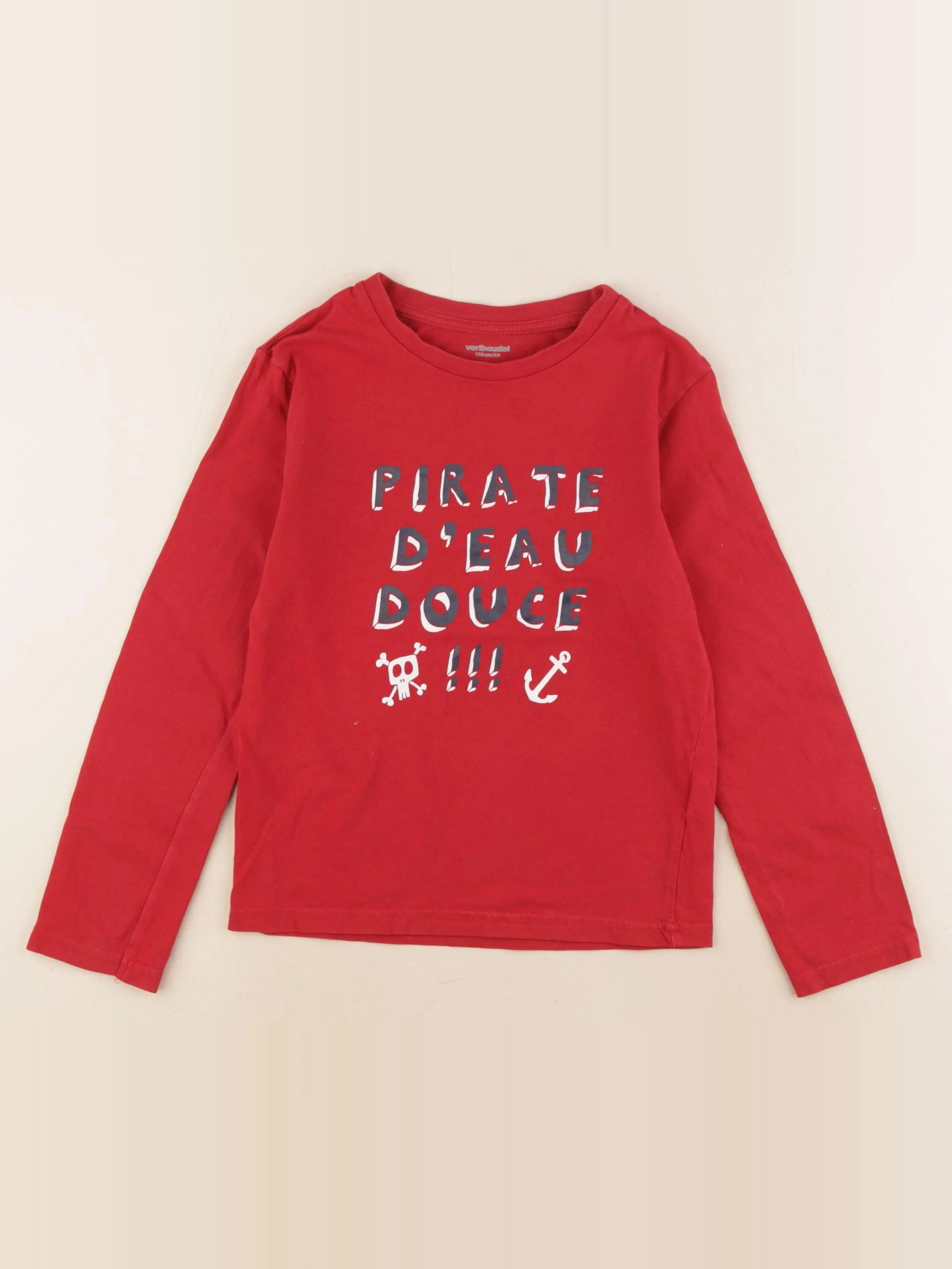 Vertbaudet - tee-shirt rouge - 8 ans