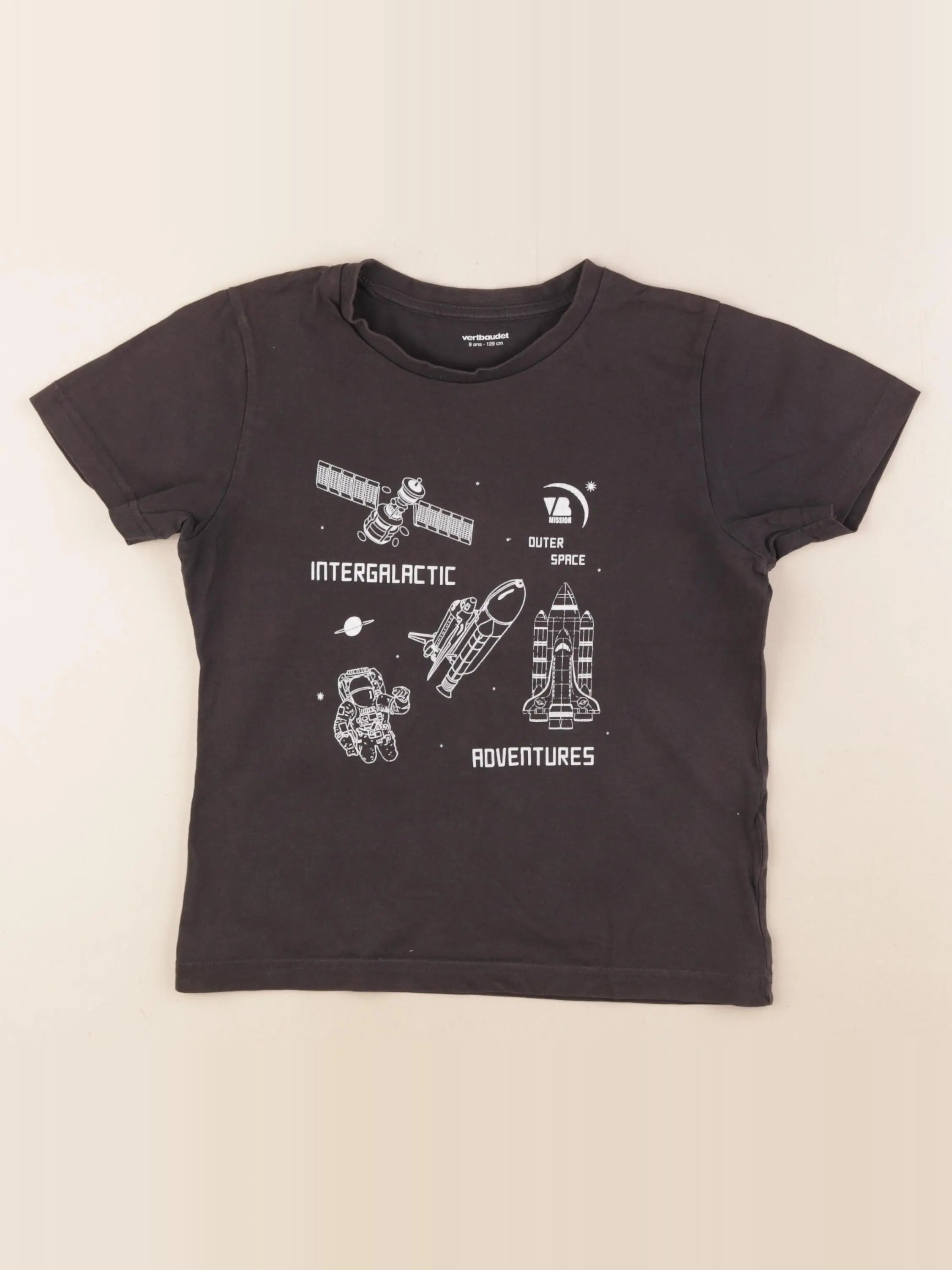 Vertbaudet - tee-shirt noir - 8 ans
