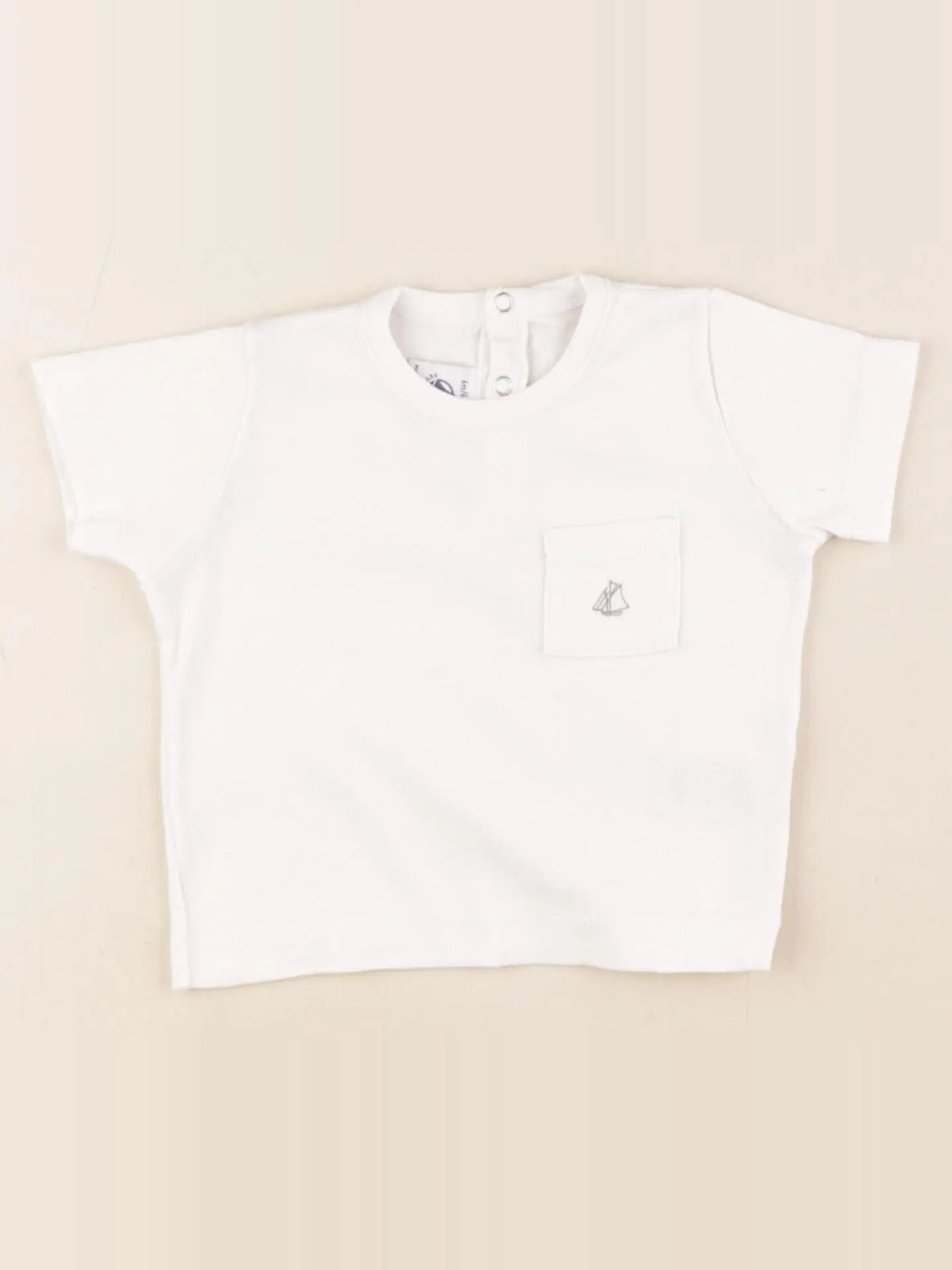 Petit Bateau - tee-shirt blanc - 6 mois