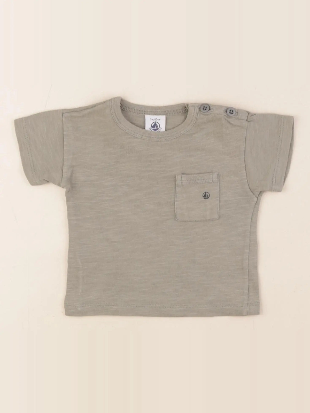 Petit Bateau - tee-shirt vert - 3 mois