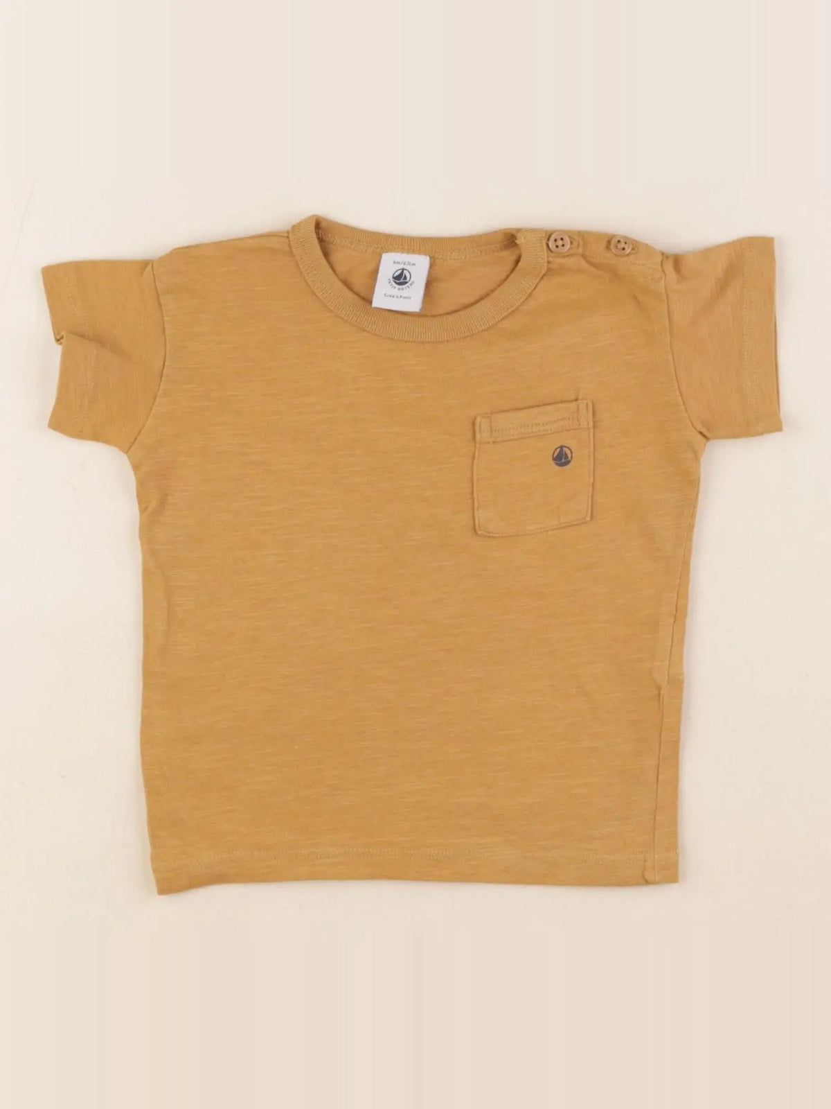 Petit Bateau - tee-shirt marron - 6 mois
