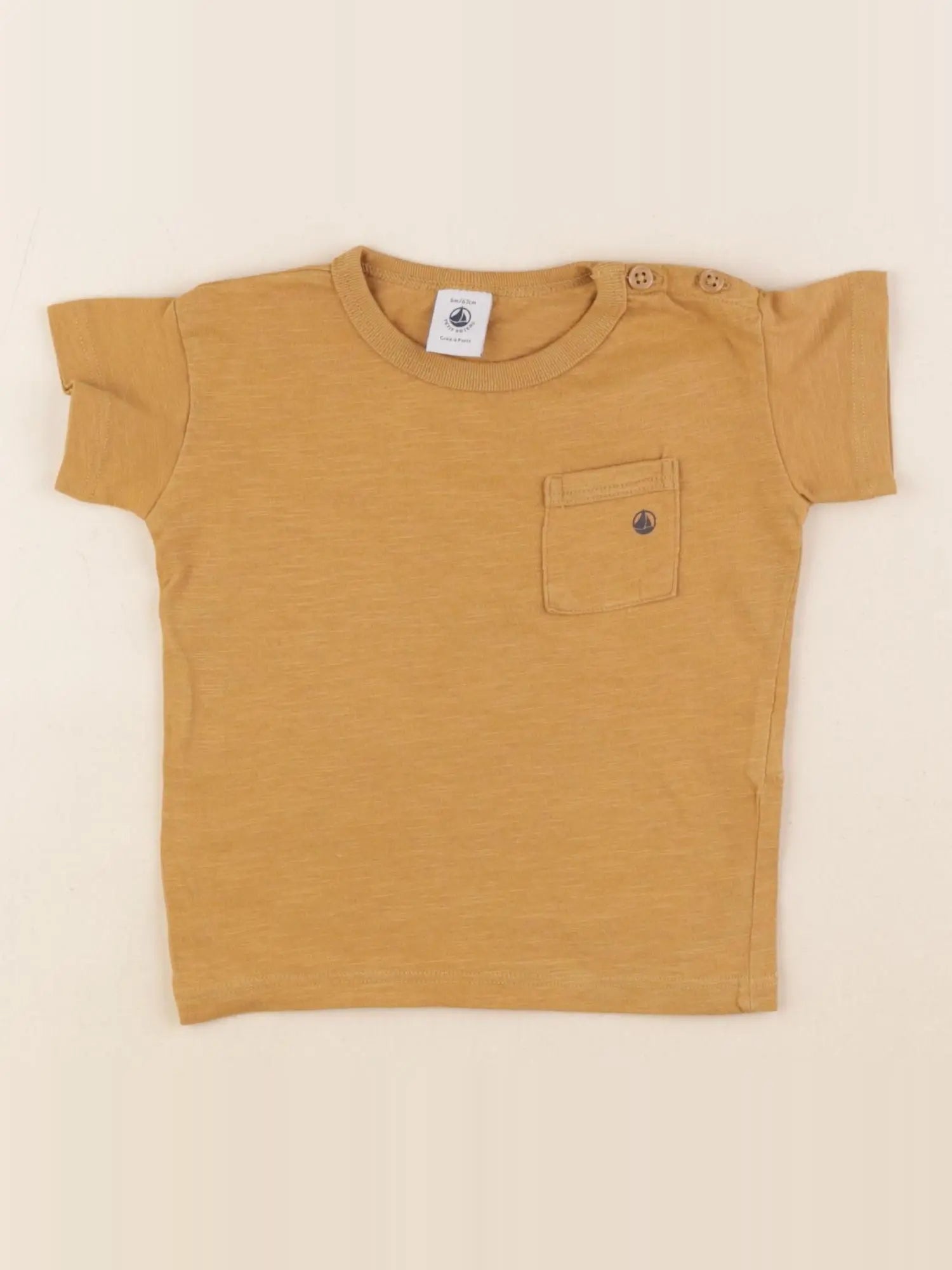 Petit Bateau - tee-shirt marron - 6 mois