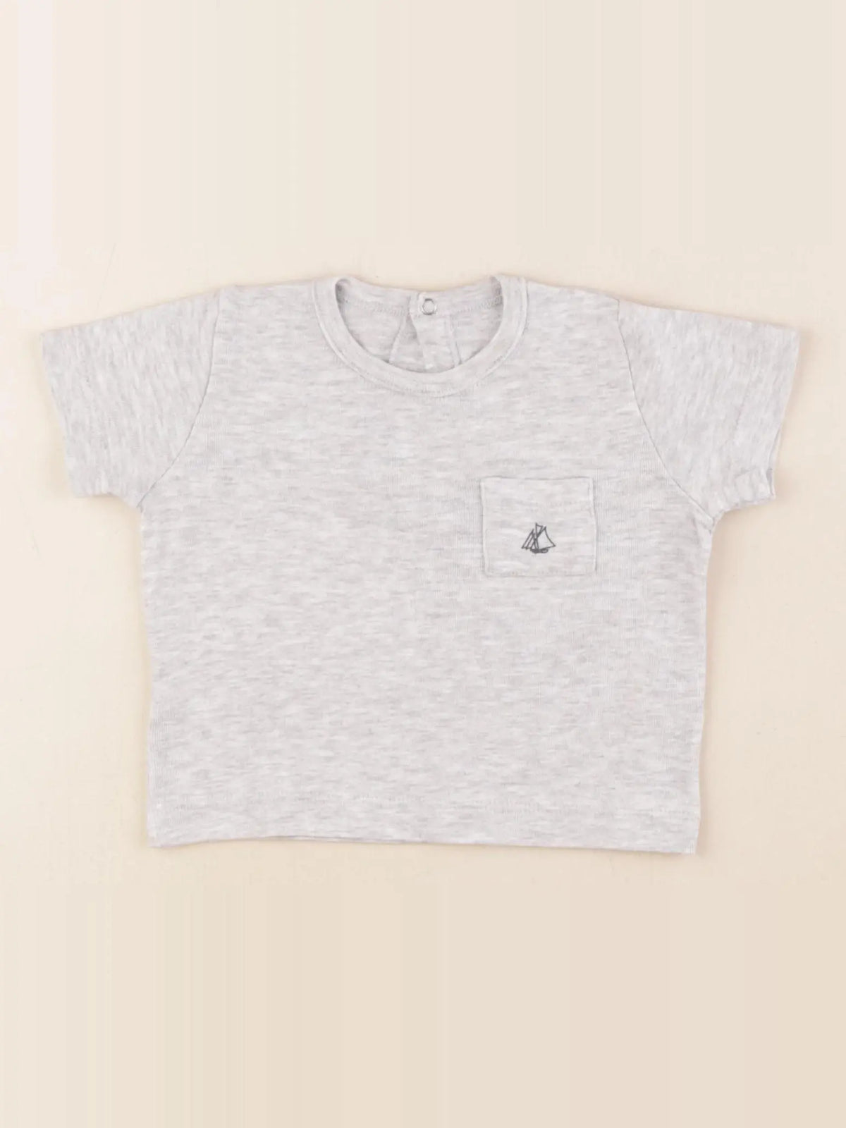 Petit Bateau - tee-shirt gris - 6 mois