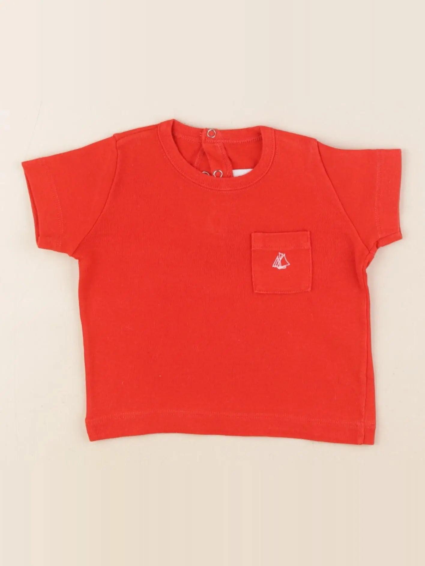 Petit Bateau - tee-shirt rouge - 6 mois