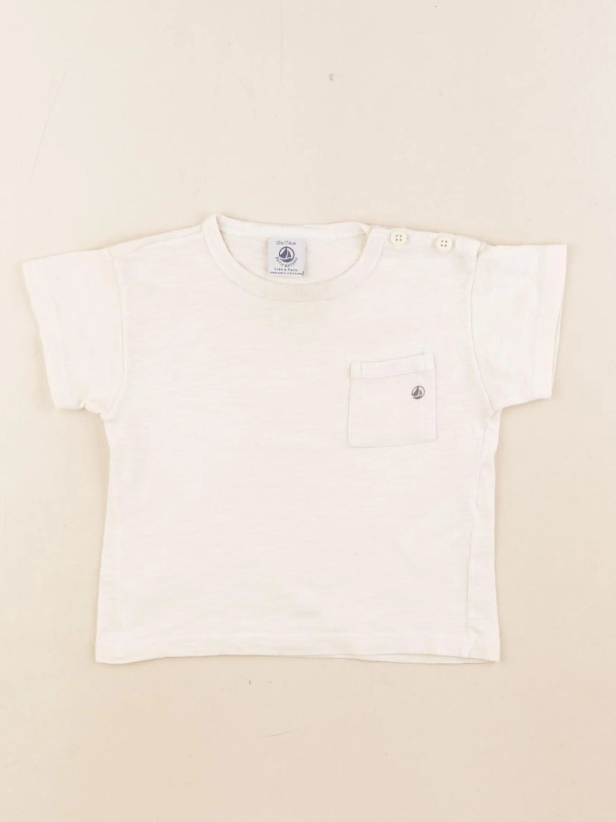 Petit Bateau - tee-shirt beige - 12 mois