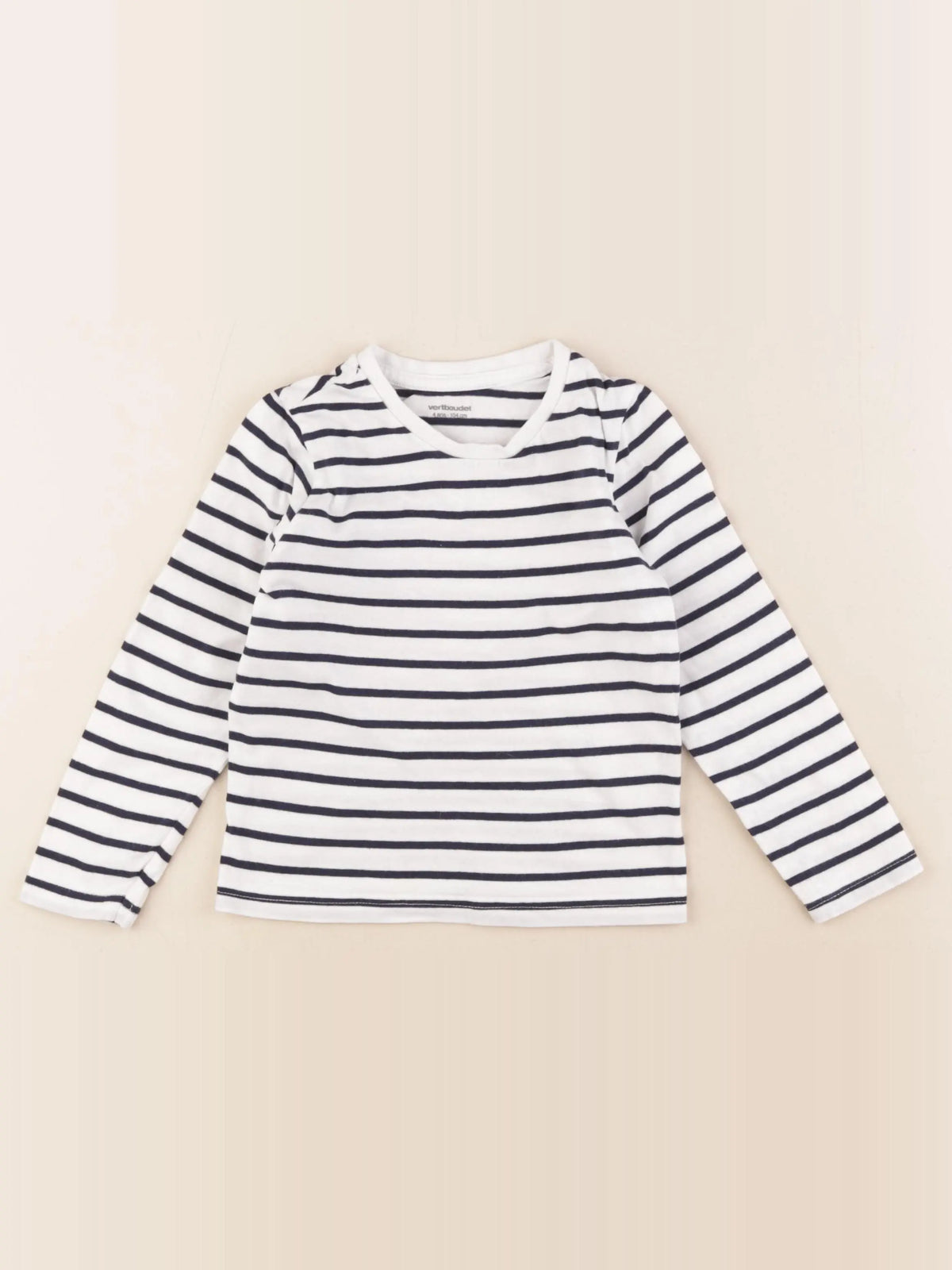 Vertbaudet - tee-shirt blanc, bleu - 4 ans