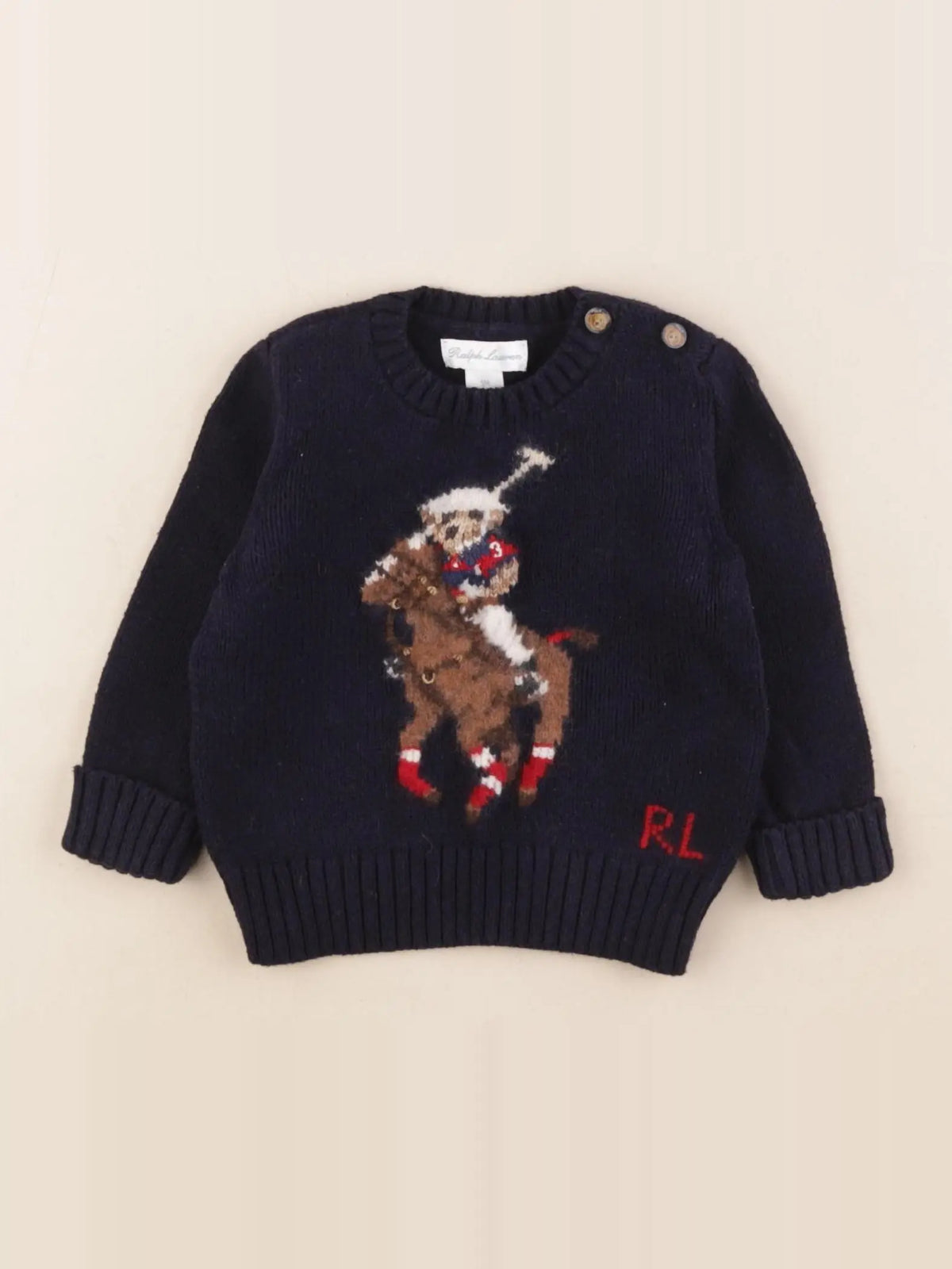 Ralph Lauren - pull bleu - 9 mois