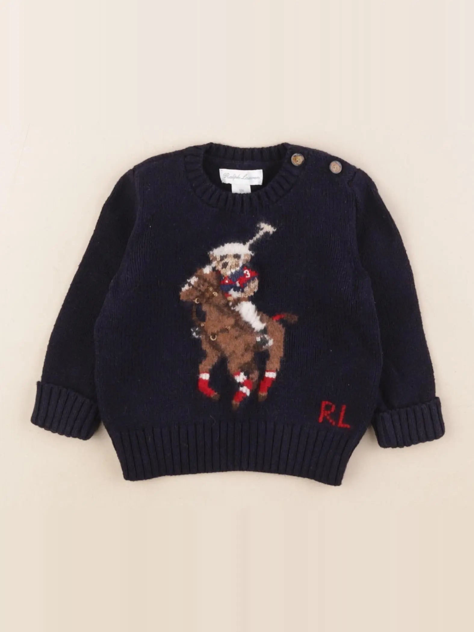 Ralph Lauren - pull bleu - 9 mois
