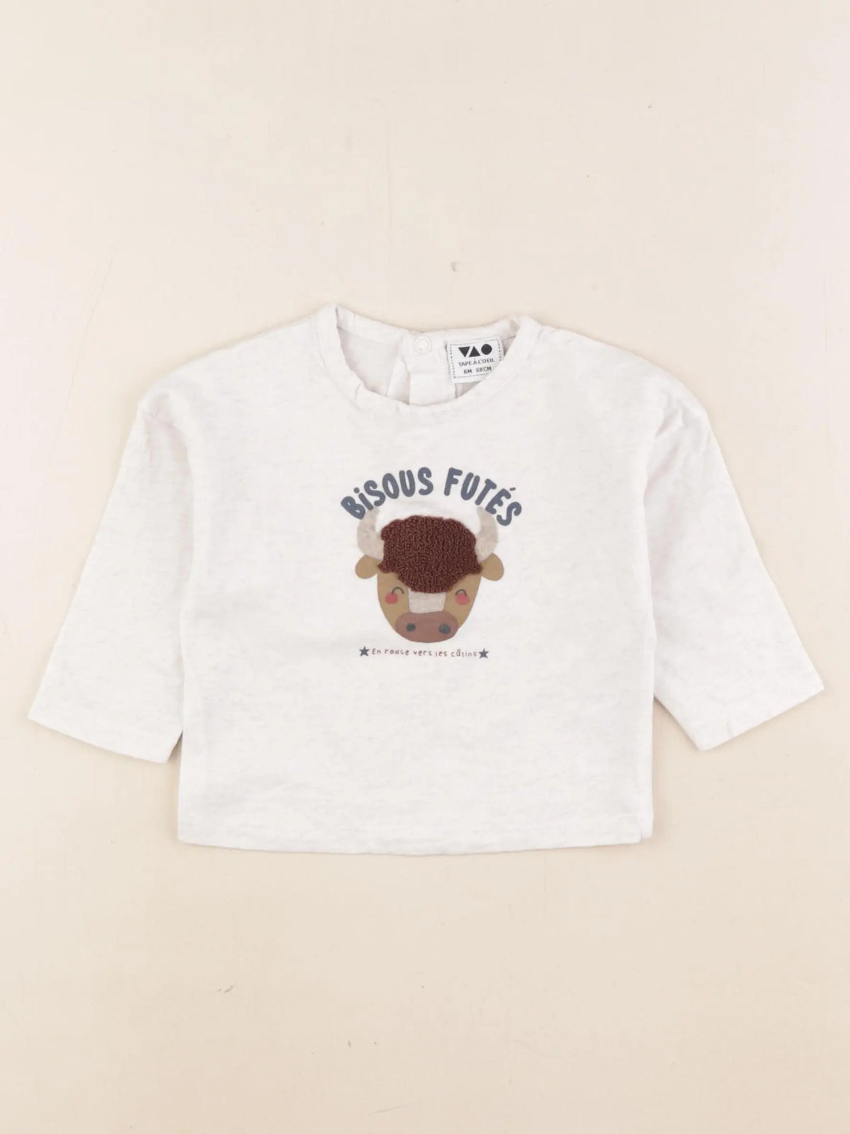 Tape à l'oeil - tee-shirt beige - 6 mois