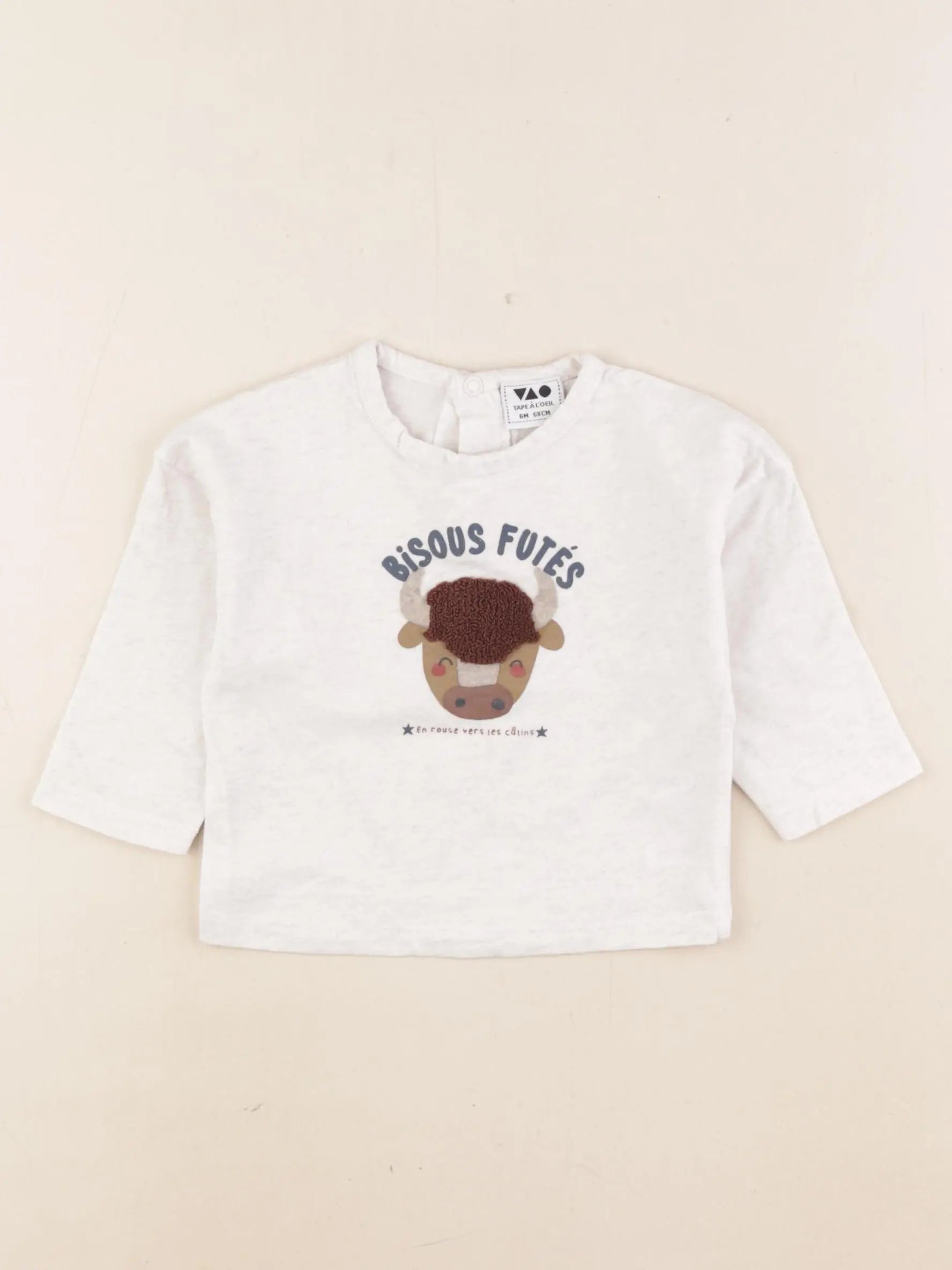 Tape à l'oeil - tee-shirt beige - 6 mois