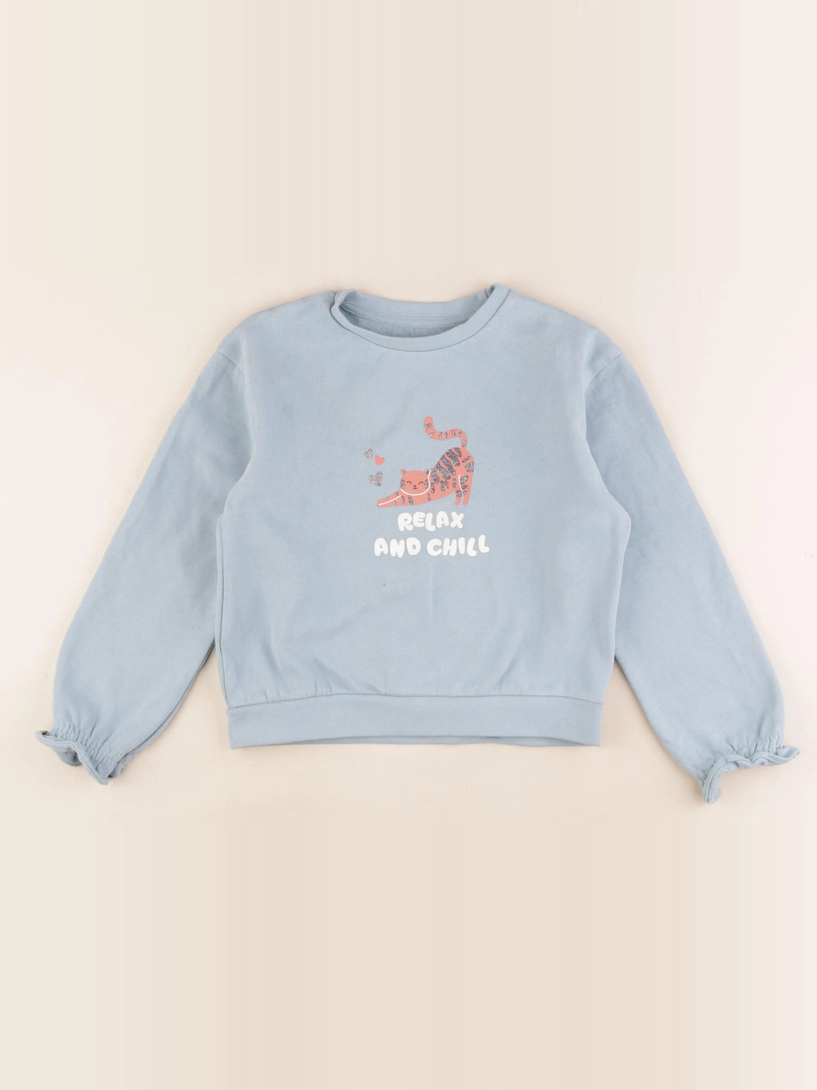 Vertbaudet - sweat vert - 8 ans
