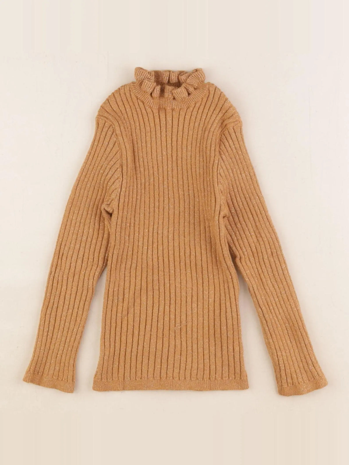 Little Cigogne - pull marron, or - 2 ans