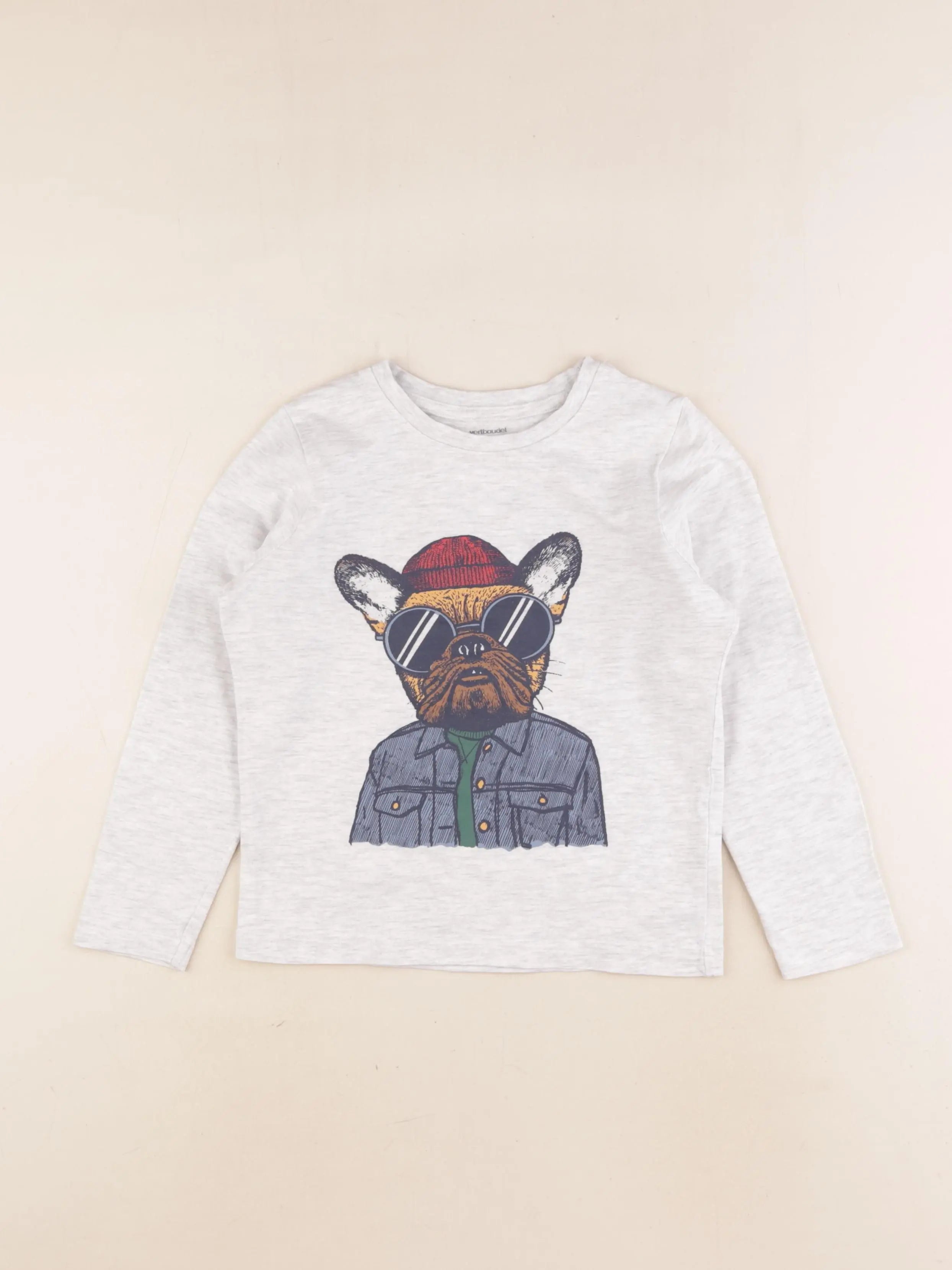 Vertbaudet - tee-shirt gris - 5 ans